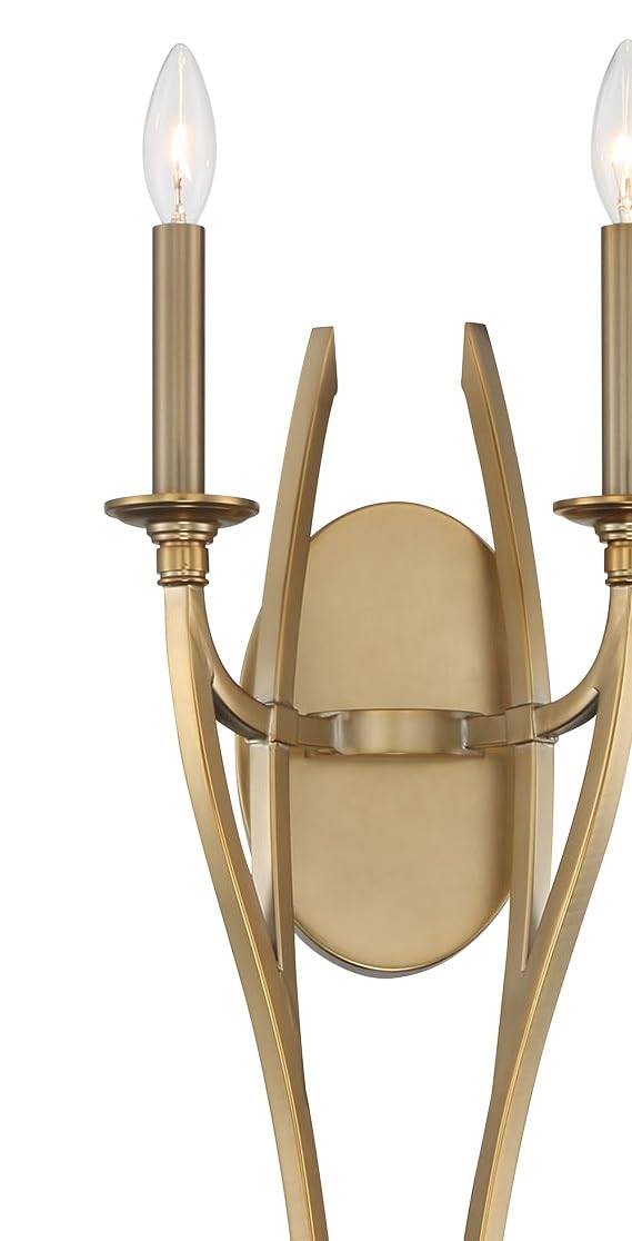 Minka Lavery 1092-740 Covent Park Torchiere Candle Wall Sconce - 2-Light 120W Brushed Honey Gold Wall Light Fixture (28