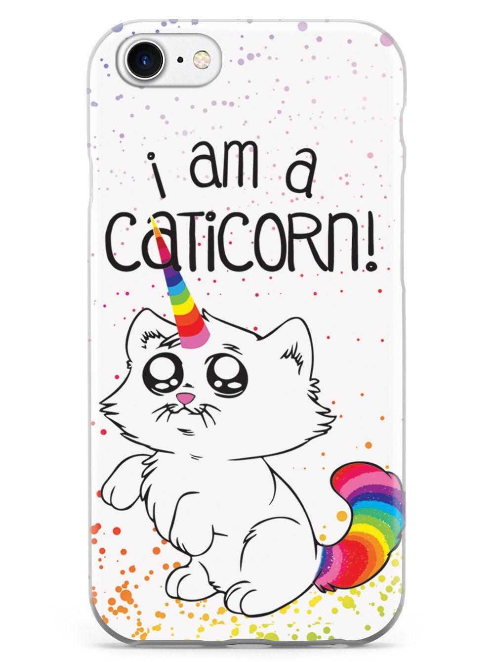 **Inspired Cases - iPhone 8 Case - 3D Textured Protective Phone Cover for Apple iPhone 8 - Caticorn Cat Unicorn Design - Perfect for Everyday Use & Gifts**