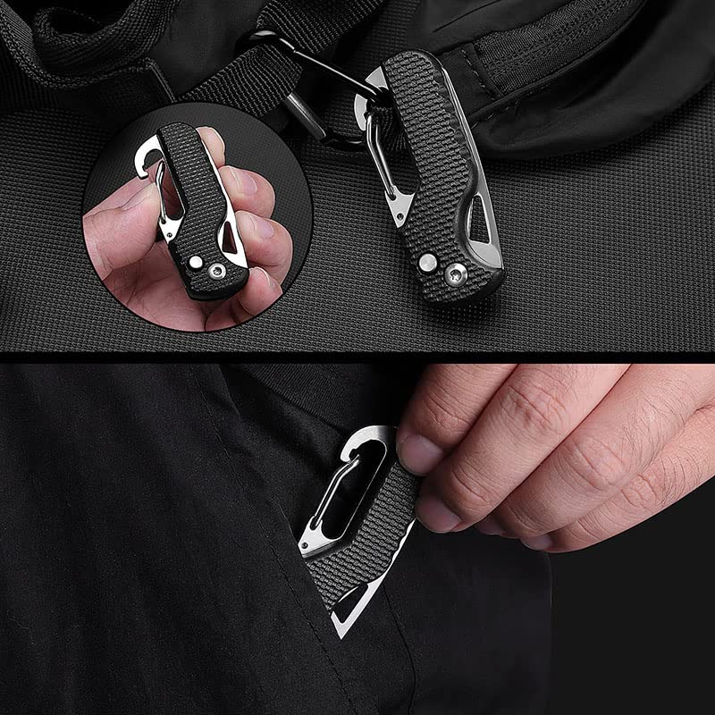 2Pcs Keychain Multitool Folding Knife - Mini Key Knife for Cutting Rope, Paper Boxes & Fruits | Portable EDC Tool for Camping, Hiking & Everyday Carry (Keychain Knife)