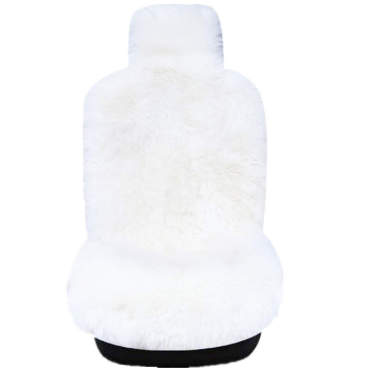 Premium Australian Sheepskin Car Seat Cover - Winter Warm Long Wool Front Seat Protector for Cars, Trucks, SUVs & Vans (White) | Luxury Comfort & Protection for Cold Weather Driving