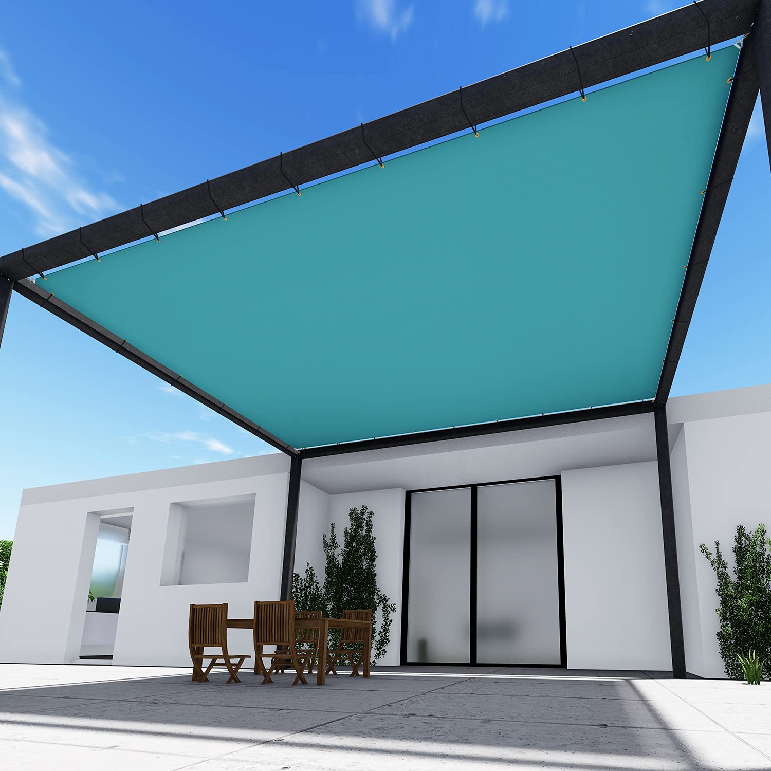 Premium Turquoise Waterproof 5'x26' Sun Shade Sail - 260 GSM UV-Resistant Custom Outdoor Canopy with Brass Grommets & Stainless D-Rings - Perfect for Patio, Garden, Pergola, Gazebo, Poolside, and Backyard Shade Solutions