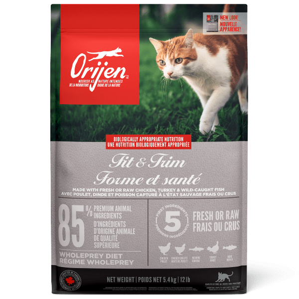 Orijen Fit & Trim Dry Cat Food - High Protein, Grain-Free Weight Management Cat Food for Indoor Cats - Perfect for Adult Cats with Sensitive Stomachs | Healthy Weight Control & Digestion Support