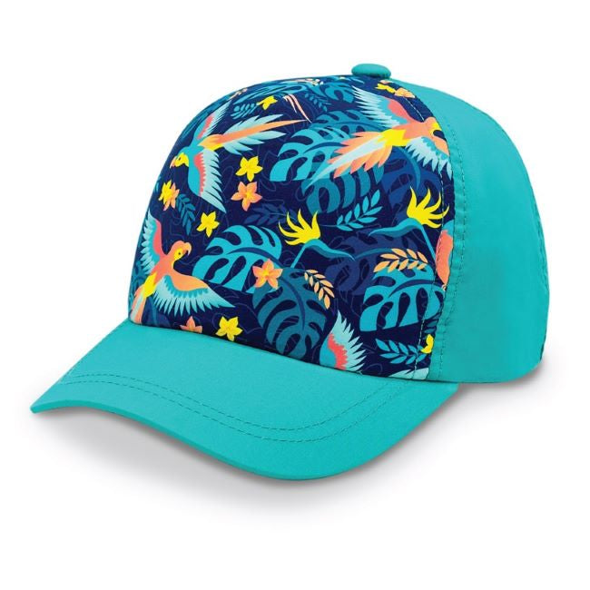 Jan & Jul by Twinklebelle Explorer Sun Hat for Kids - UPF 50+ UV Protection, Adjustable Chin Strap, Lightweight & Breathable - Perfect for Beach, Pool, Park & Outdoor Adventures (Parrot Print)