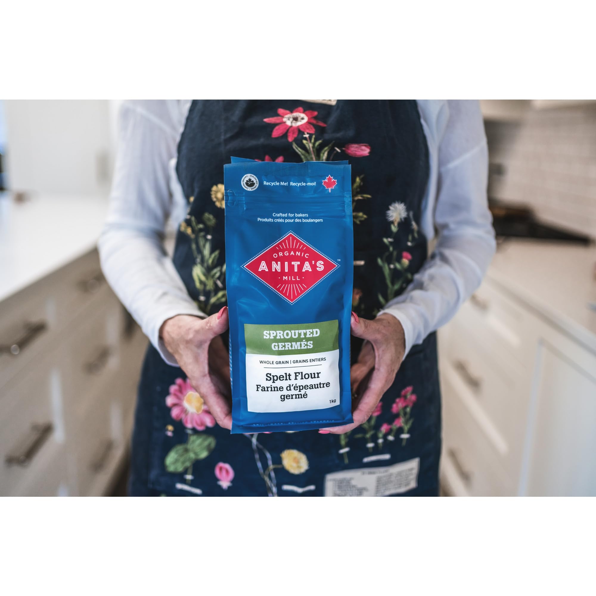 Organic Sprouted Spelt Flour 1kg - Anita's Organic Mill - Non-GMO, Whole Grain, High Protein - Perfect for Baking Bread, Cookies & Healthy Recipes - Made in Canada