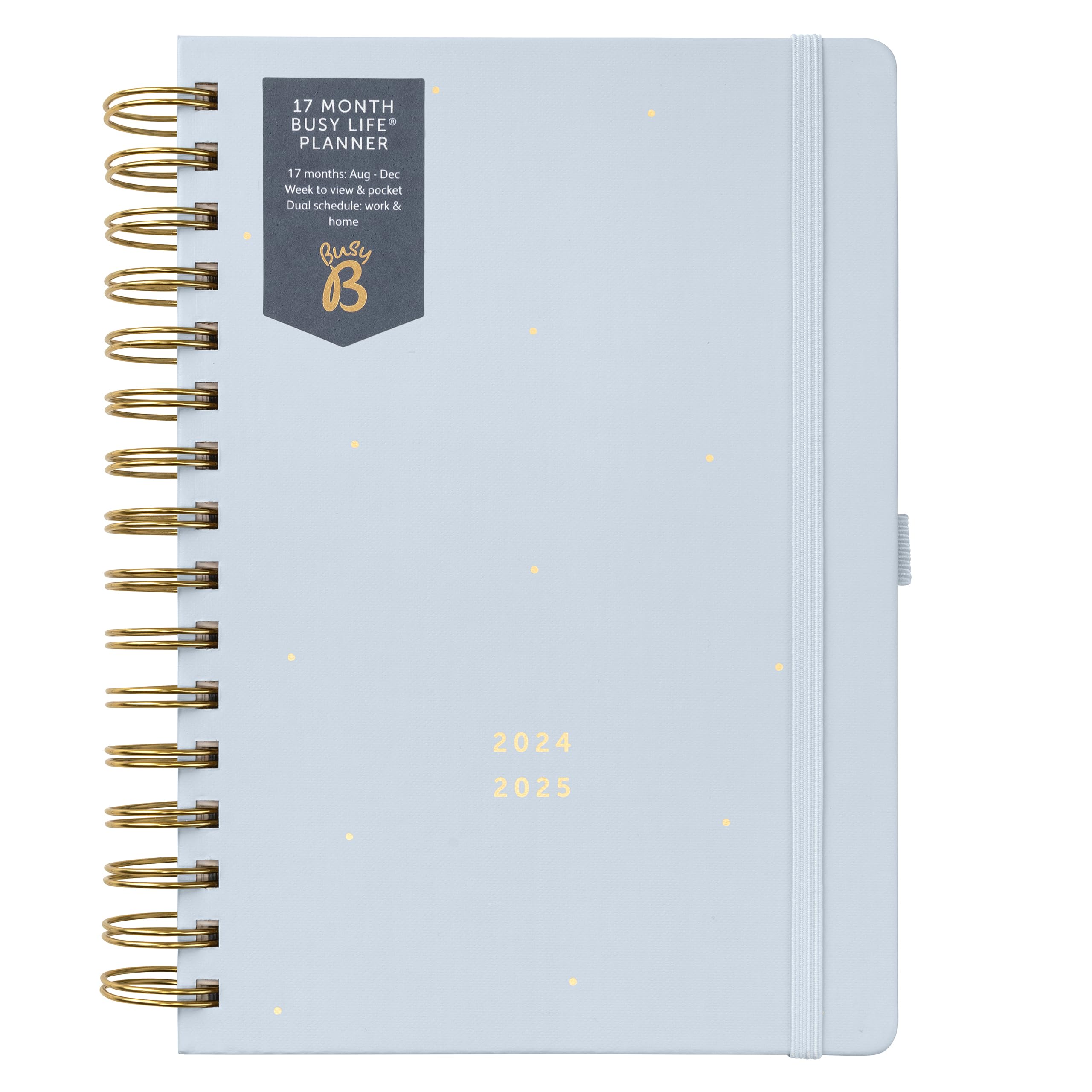 17-Month Busy Life Planner August 2024 - December 2025 | A5 Weekly Planner with Dual Schedules, Pockets & Shopping Lists | Perfect for Work, School & Personal Organization
