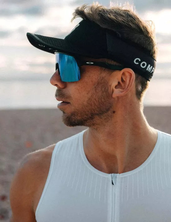 Compressport Unisex Ultralight Running Visor - Black/White - Breathable Sun Protection for Men & Women - Perfect for Marathon, Hiking & Outdoor Sports