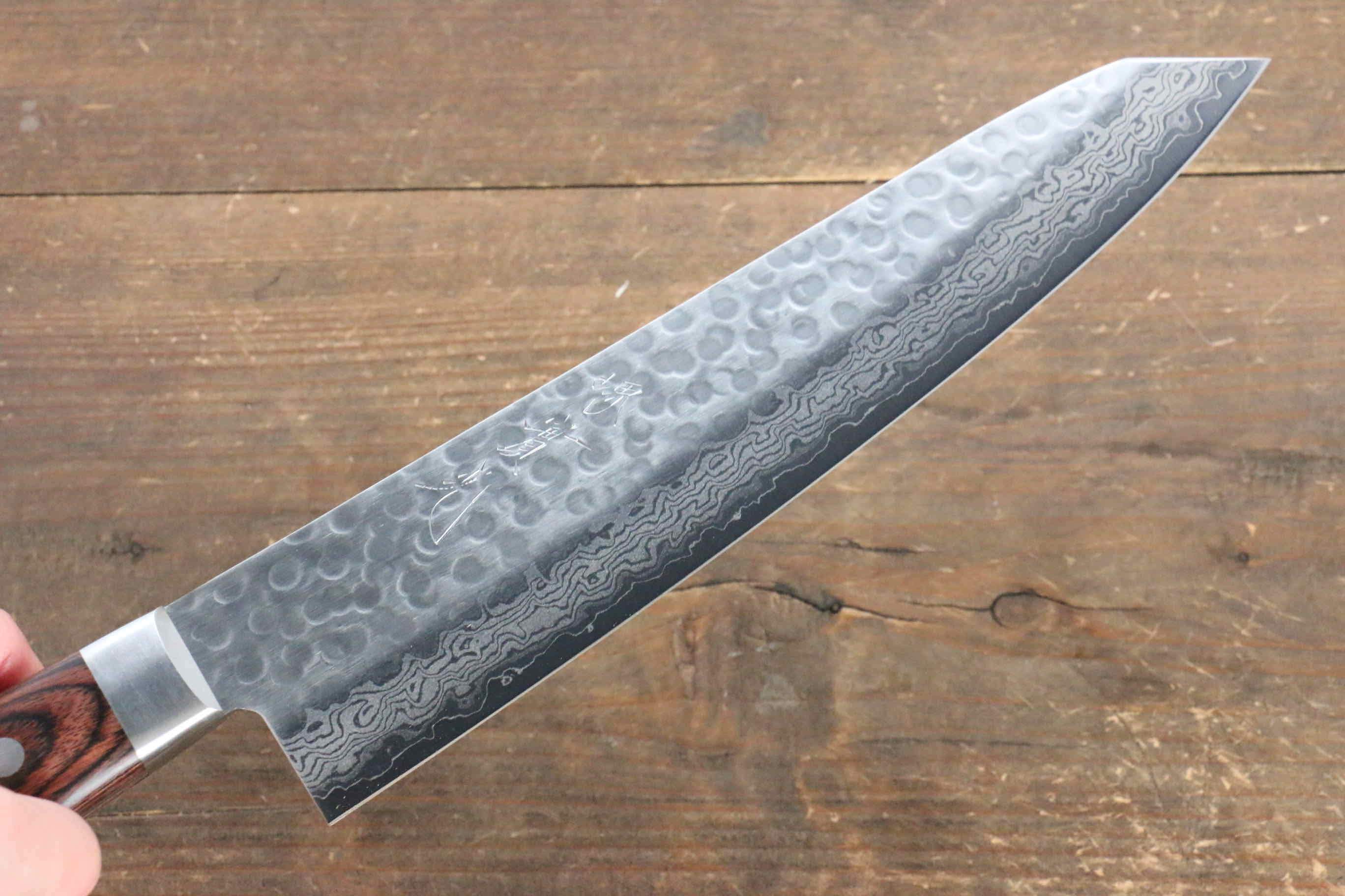 Premium Jikko VG10 17-Layer Kiritsuke Gyuto Japanese Chef Knife 230mm with Mahogany Handle - Perfect for Sushi, Sashimi & Precision Vegetable Cutting