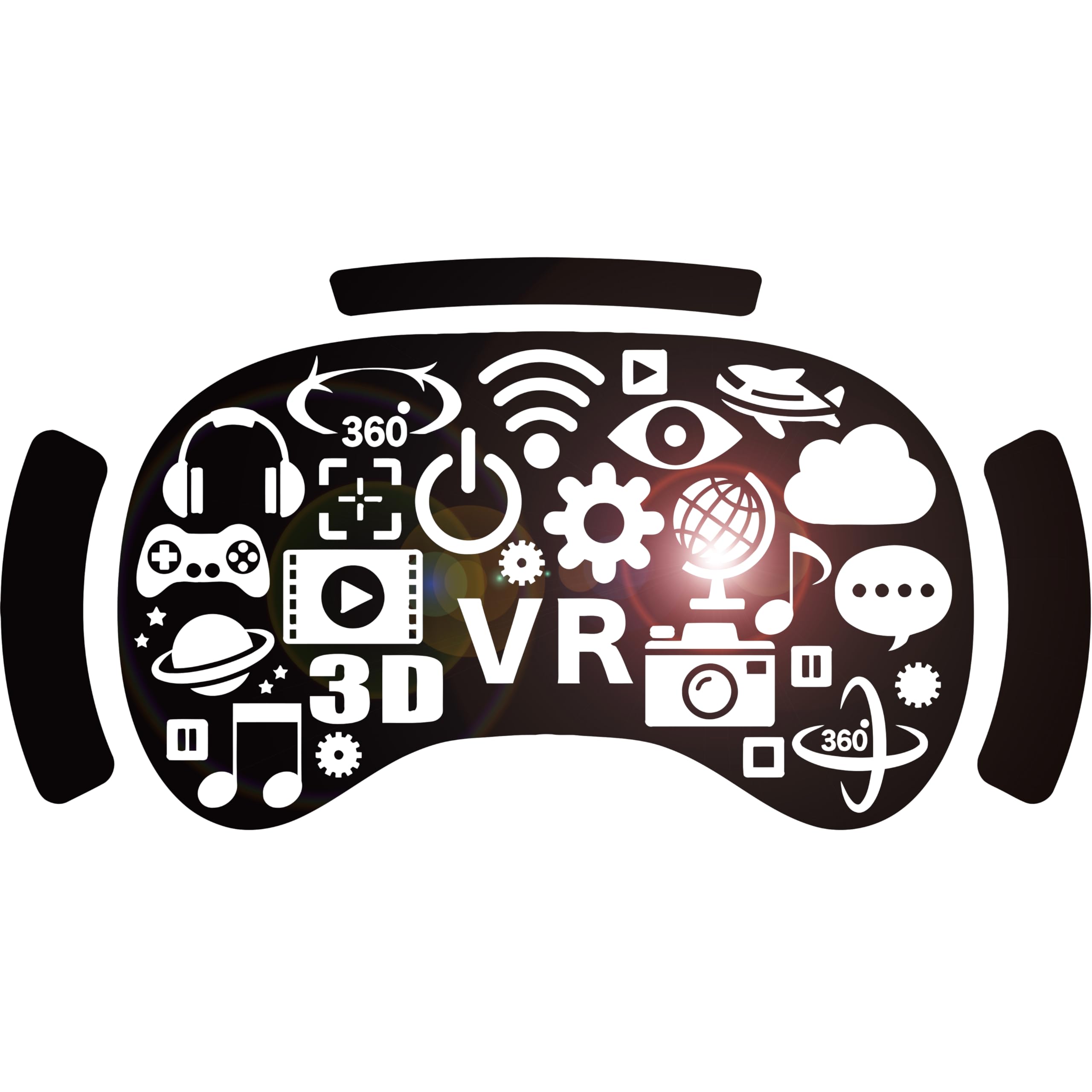 VR Headset Vinyl Wall Decal - Virtual Reality Gadget Art Sticker for Gaming Room & Office Decor - Large Removable Mural (ig5338) - Perfect for Gamer Cave, Man Cave & Tech Enthusiast Spaces