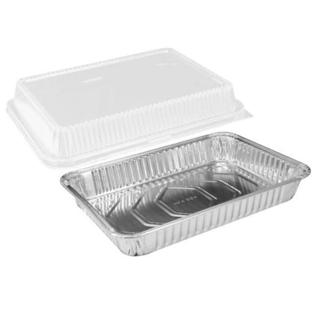 9 x 13 Inch Disposable Aluminum Pans with Dome Lids - 100 Pack Eco-Friendly Food Storage Containers for Baking, Cooking, Meal Prep & Leftovers - Keeps Food Fresh Longer - Durable & Leak-Proof