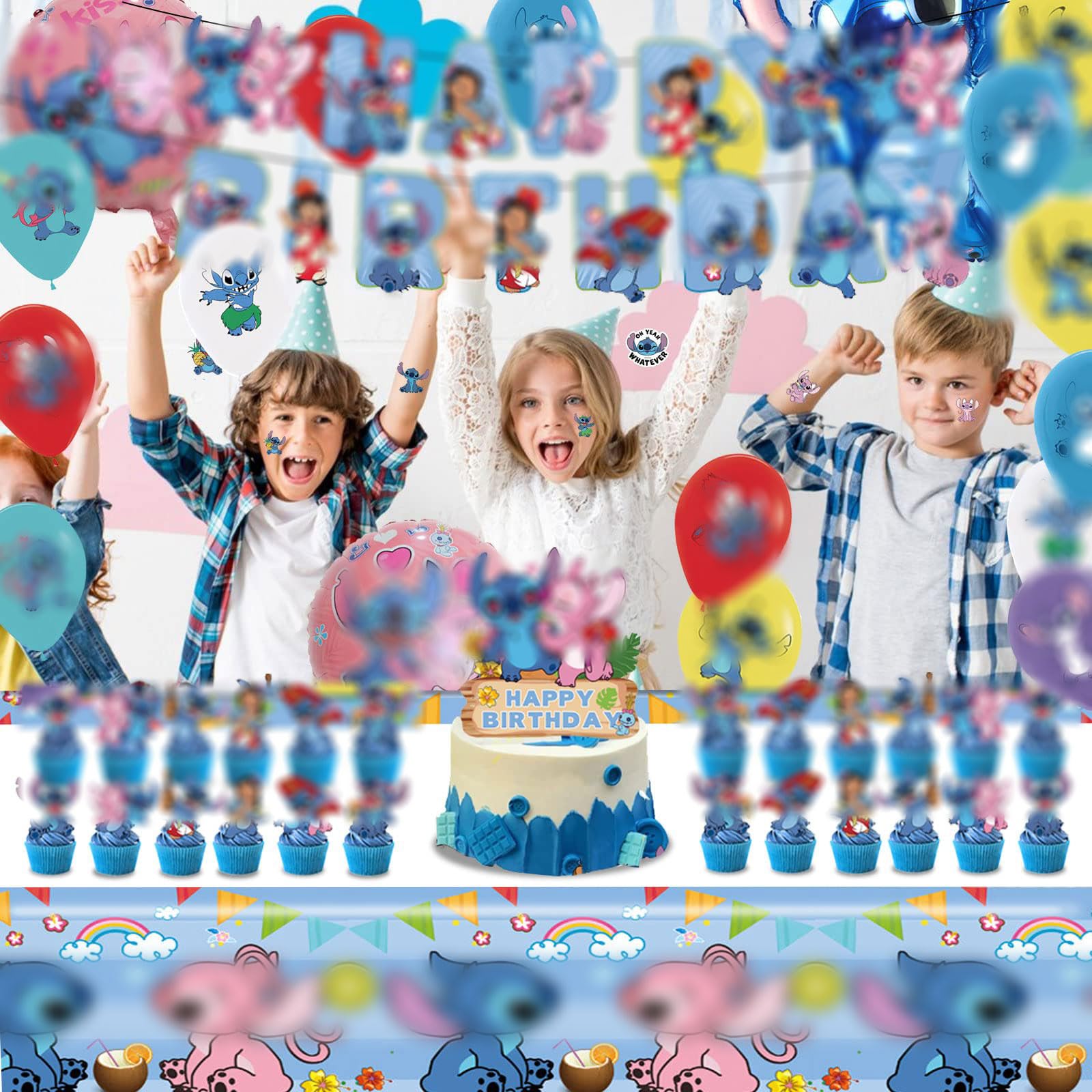 98-Piece Kids Birthday Party Decorations Set - Banners, Latex Balloons, Cupcake Toppers & Stickers for Boys & Girls | Perfect for Birthday Celebrations, Classroom Parties & Special Events