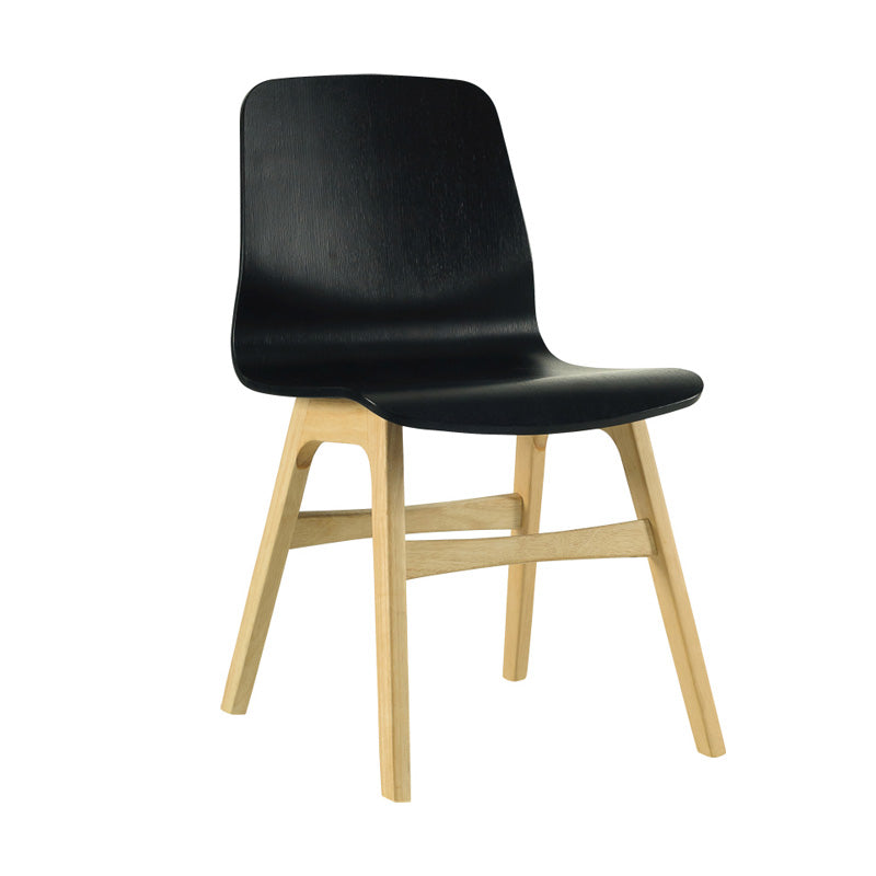 ALYSSA Modern Dining Chair - Solid Oak Wood with Black Upholstery - Perfect for Kitchen, Dining Room & Office Furniture