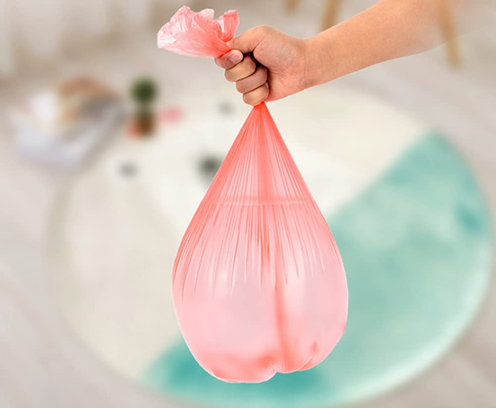 Eco-Friendly Small Purple Trash Bags - 100 Count (5 Rolls) | Portable Garbage Can Liners for Bathroom, Office, Bedroom & Home Waste Bins | Perfect for Daily Use, Travel & Camping