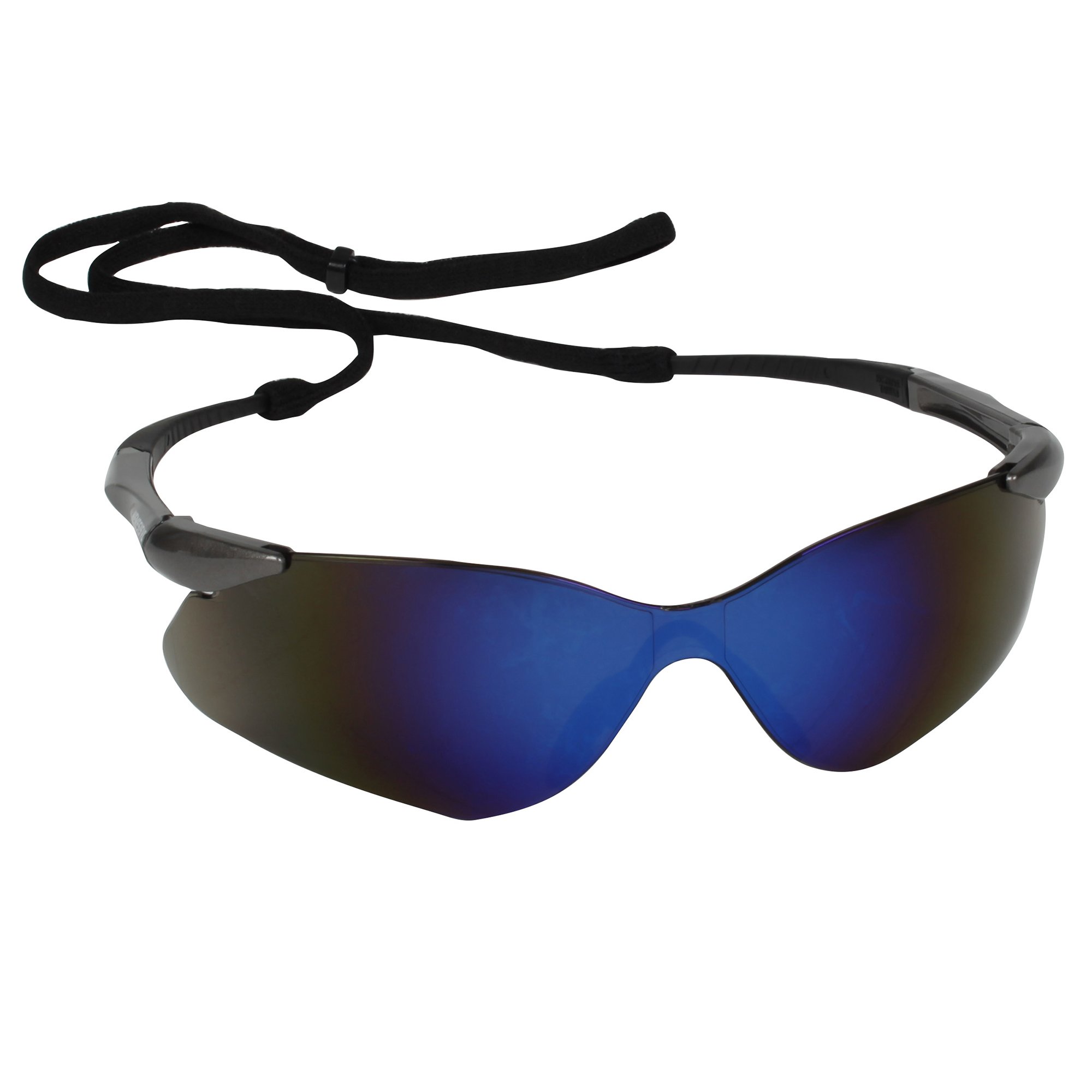 KleenGuard Nemesis VL Safety Glasses (20471) - UV Protection, Scratch Resistant, Blue Mirror Lens with Gunmetal Temples - 12 Pairs/Case - Perfect for Construction, Lab Work & Outdoor Sports