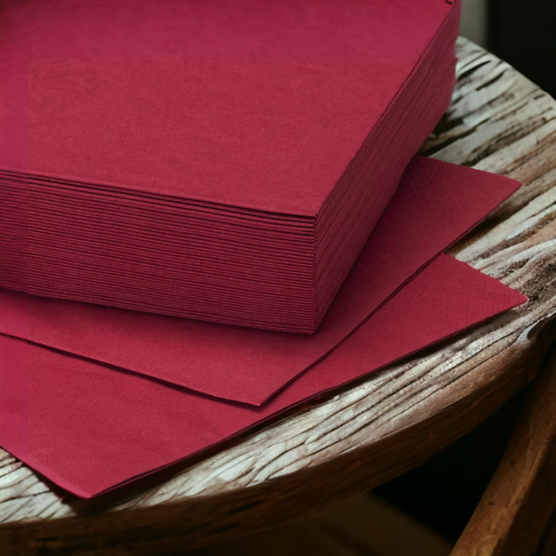 Primrose 3-Ply Decorative Tissue Paper Napkins - Dark Red Dinner Size for Home & Party Dining | Elegant Table Setting, Wedding, Restaurant, and Everyday Use