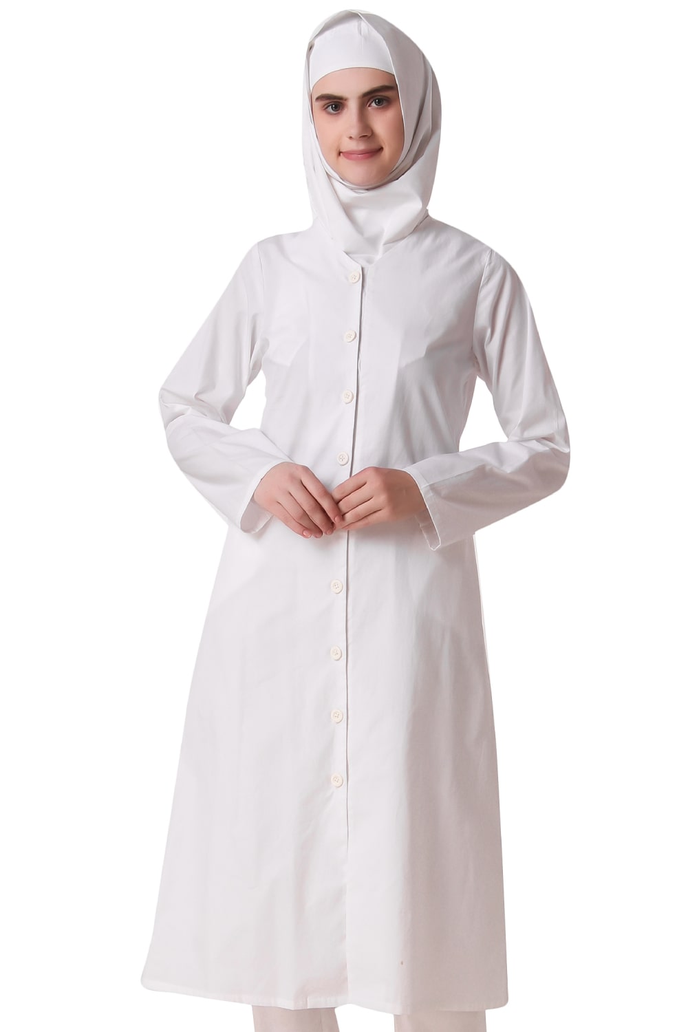 Faraza Women's White Cotton Front Open Tunic Top - Casual Loose Fit Blouse for Summer, Beach, and Boho Style Outfits