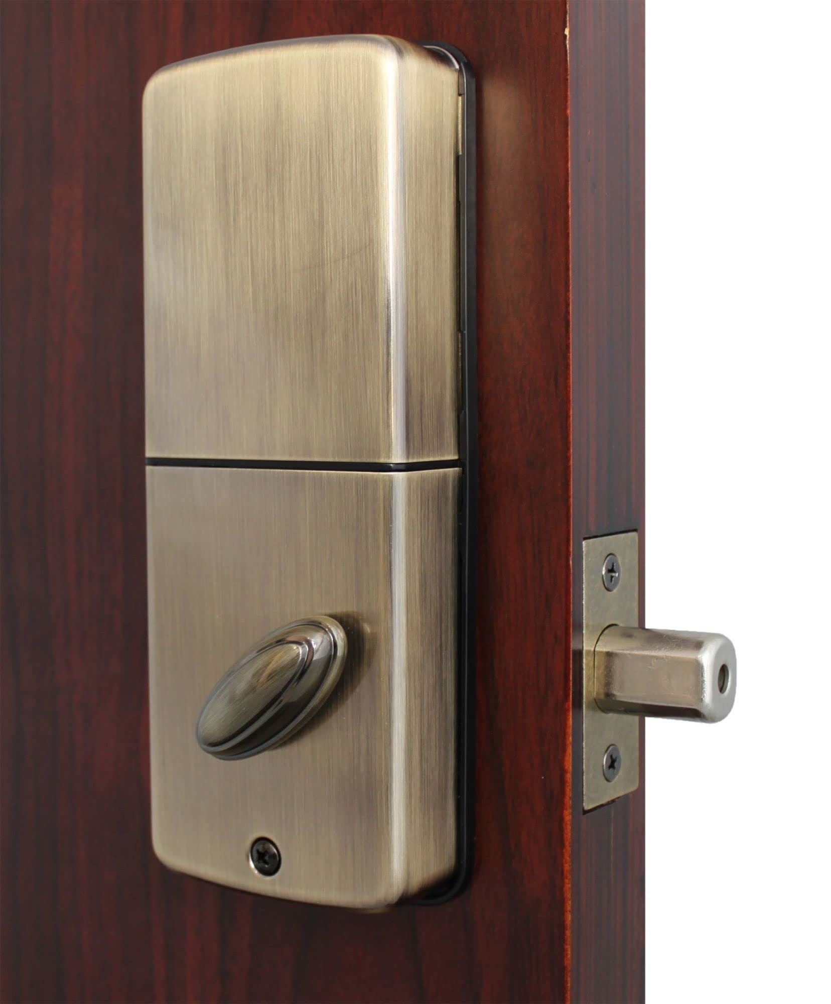 Lockey E-915 E Digital Series Keyless Entry Electronic Deadbolt - Single Cylinder Smart Lock with Key Override & Remote Control - Bright Brass Finish for Home Security & Convenience - Perfect for Front Doors, Apartments, and Vacation Rentals