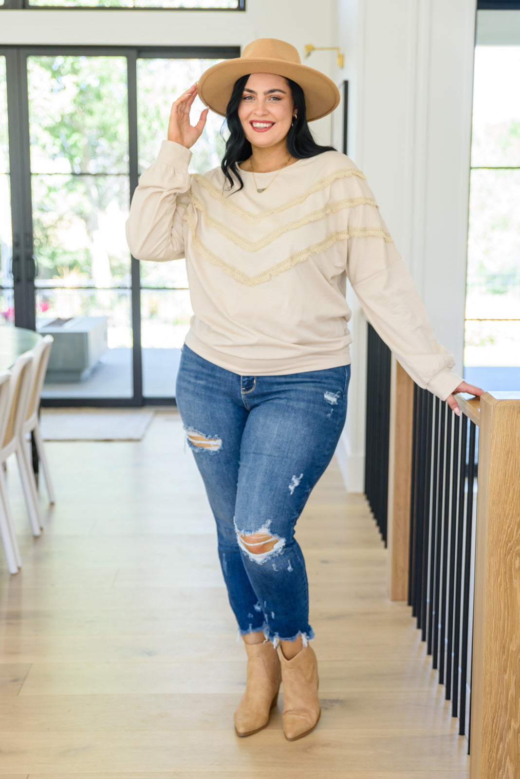 Into The Fringe Beige Top - Trendy Bohemian Blouse for Women | Perfect for Music Festivals, Beach Vacations & Casual Outings