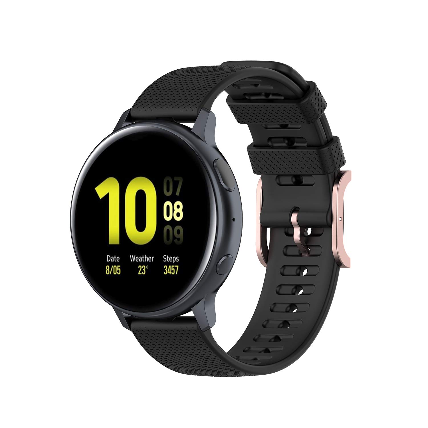 RuenTech 5-Pack Silicone Replacement Bands for Samsung Galaxy Watch 3 41mm - Rose Gold Buckle, Multi-Color Straps | Perfect for Workouts, Swimming & Everyday Wear