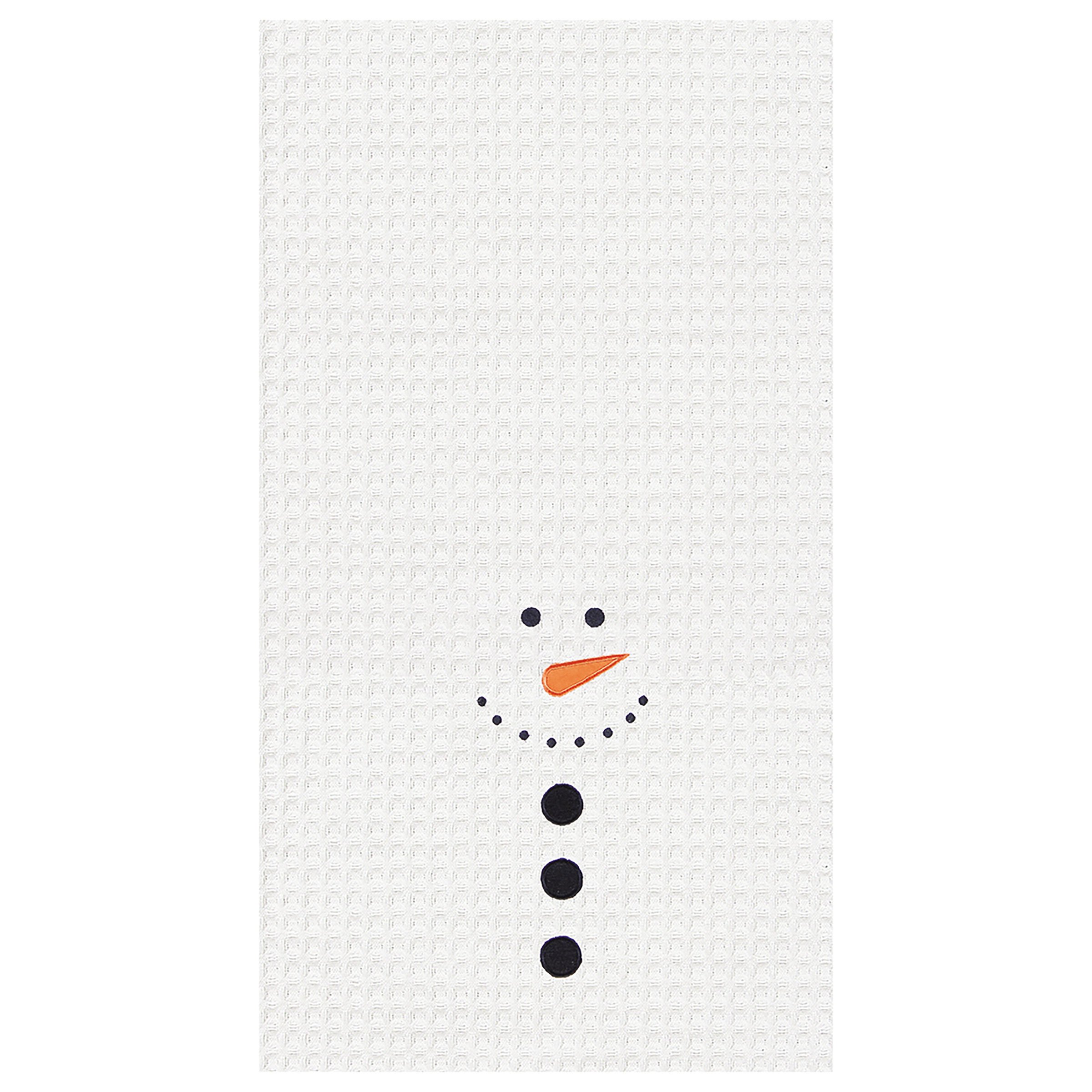 C&F Home Snowman Face Cotton Christmas Waffle Weave Kitchen Towel Set - 18