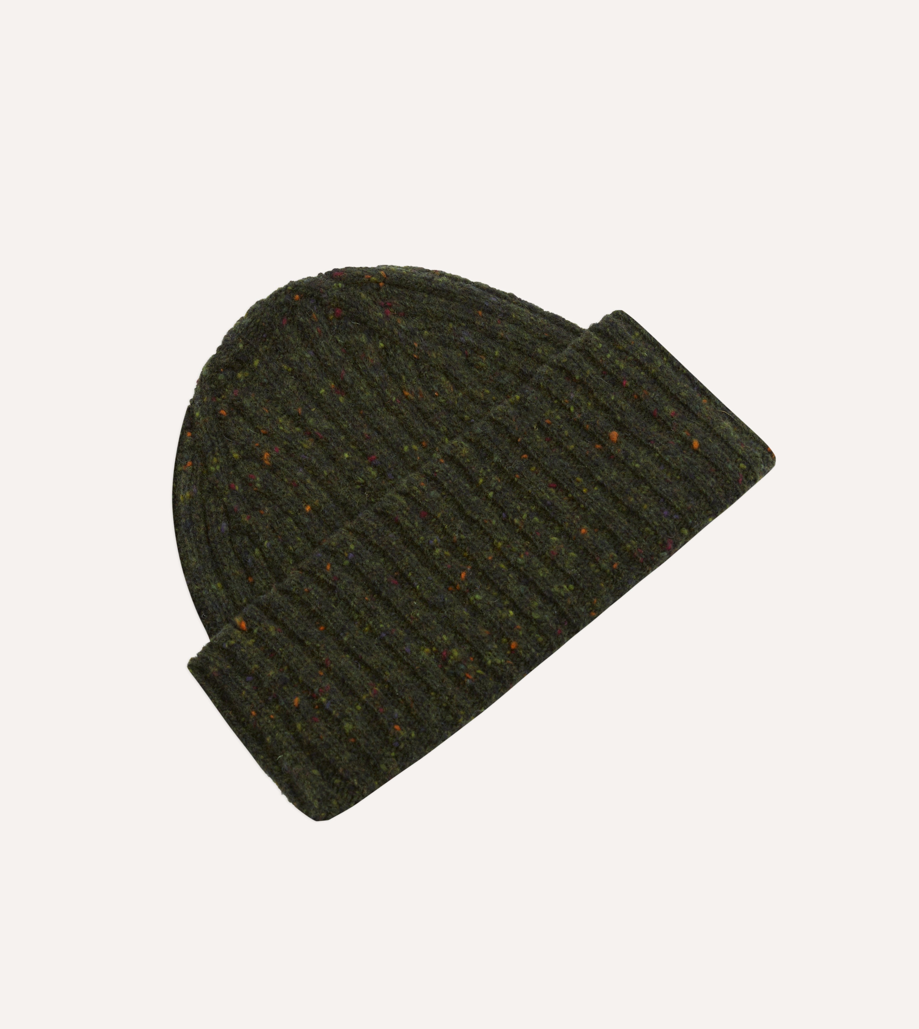 Olive Donegal Ribbed Merino Wool Beanie Hat for Men & Women - Warm Winter Knit Cap for Outdoor Activities, Skiing, Hiking