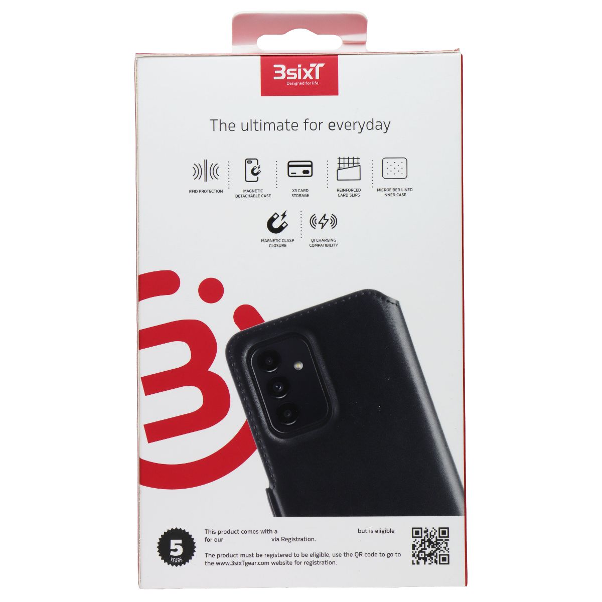 3sixT NeoWallet Protective Wallet Case for Samsung Galaxy A13 4G - RFID Blocking, Slim Design, Multiple Card Slots - Perfect for Travel, Work & Everyday Use (Black)