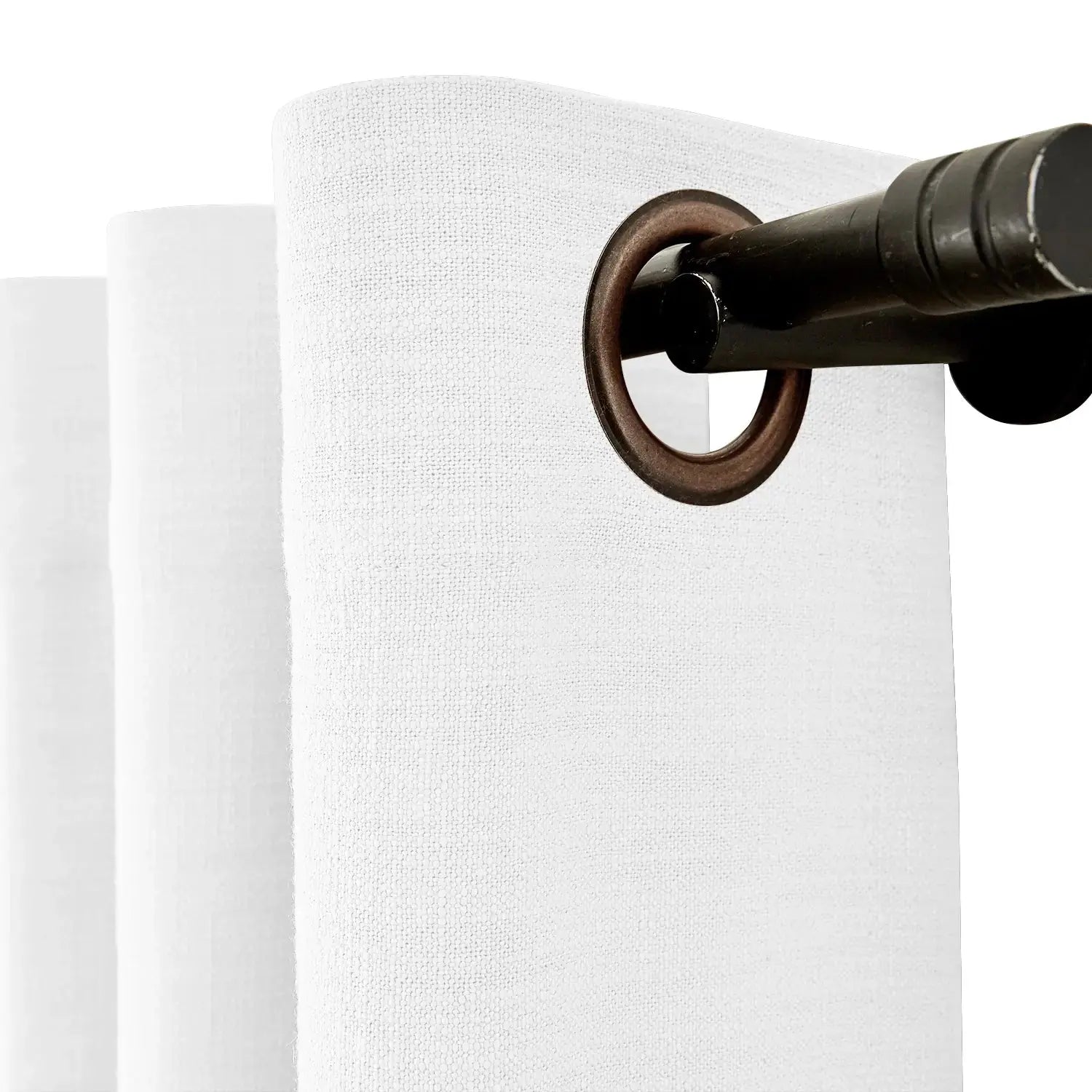 Isabella Heavyweight Cotton Grommet Curtains - Blackout Drapes for Living Room & Bedroom - Noise Reducing Thermal Insulated Window Panels (Set of 2)