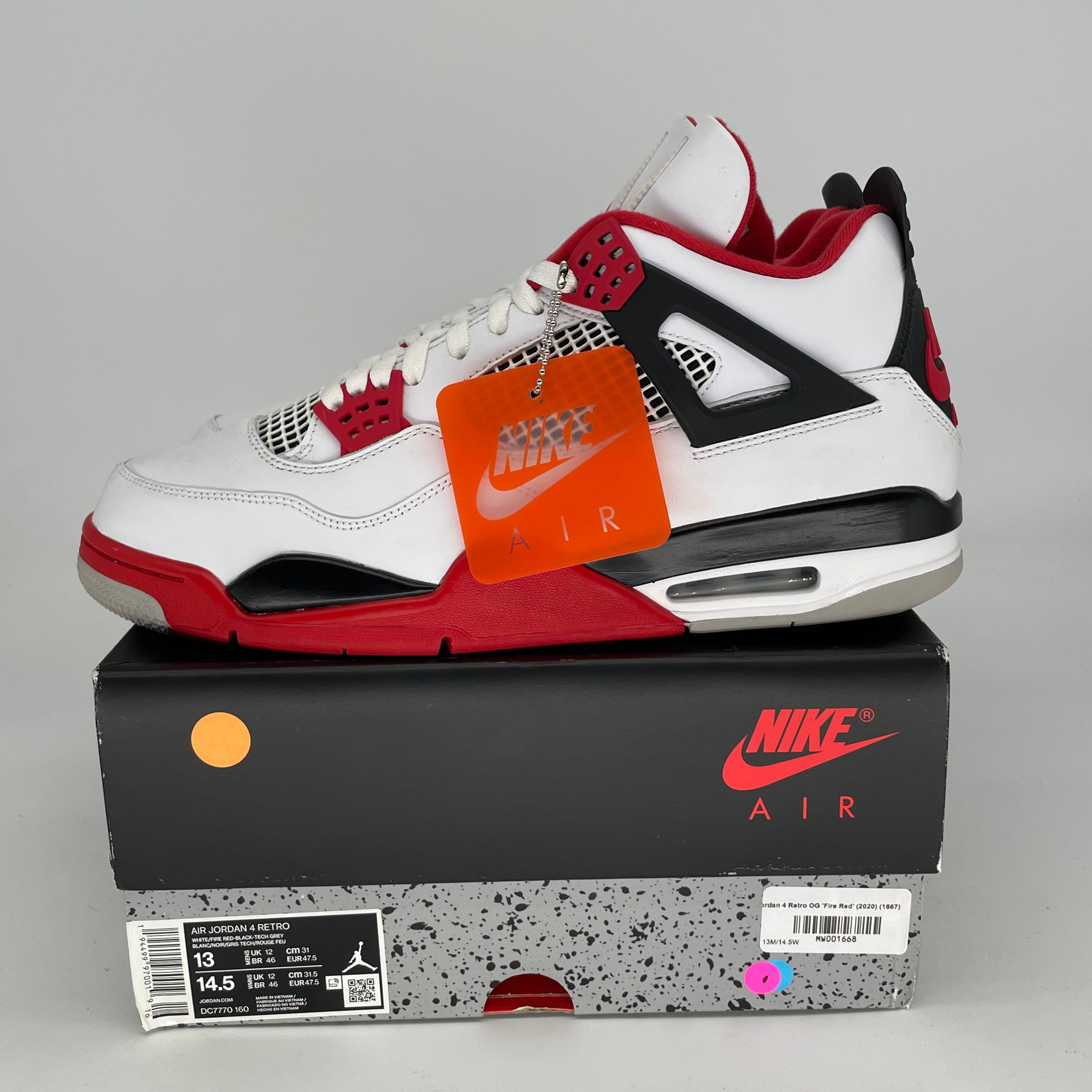 Original: AIR JORDAN 4 FIRE RED SIZE 13 DC7770 160   Optimized: Air Jordan 4 Retro 'Fire Red' Men's Basketball Shoes Size 13 DC7770-160 - Perfect for Streetwear & Sneaker Collectors