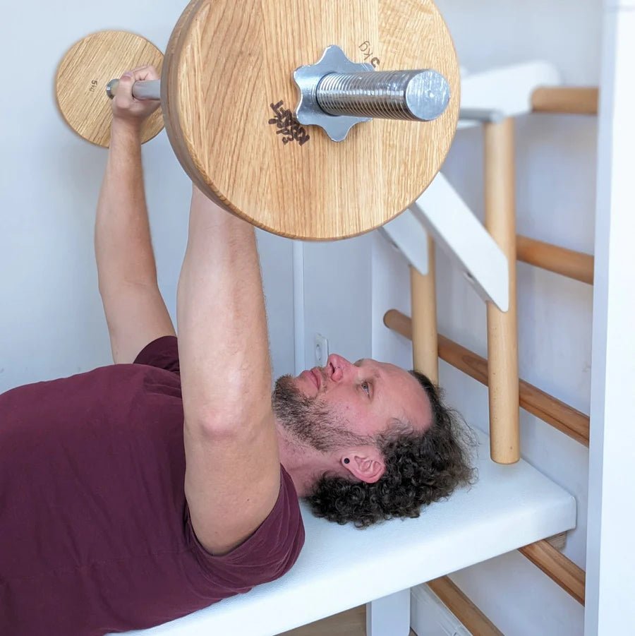 Classic Sprossenwall Fitness Bundle - Wooden Wall Bars with Accessories for Home Gym & Kids Playroom | Perfect for Strength Training, Gymnastics & Indoor Climbing