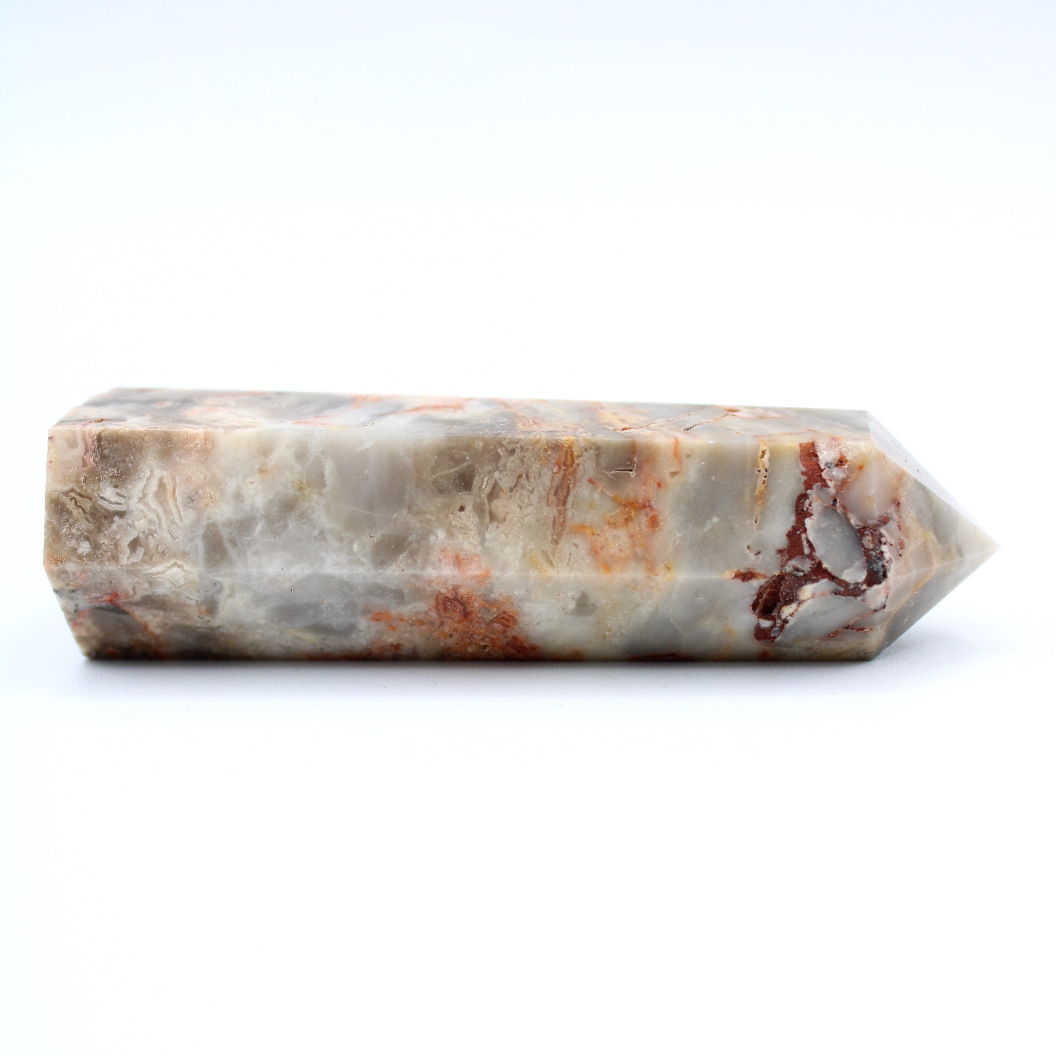 Natural Crazy Lace Agate Crystal Tower - Healing Stone for Meditation, Reiki & Home Decor | 6 Inch Mineral Specimen for Spiritual Energy & Office Desk Display