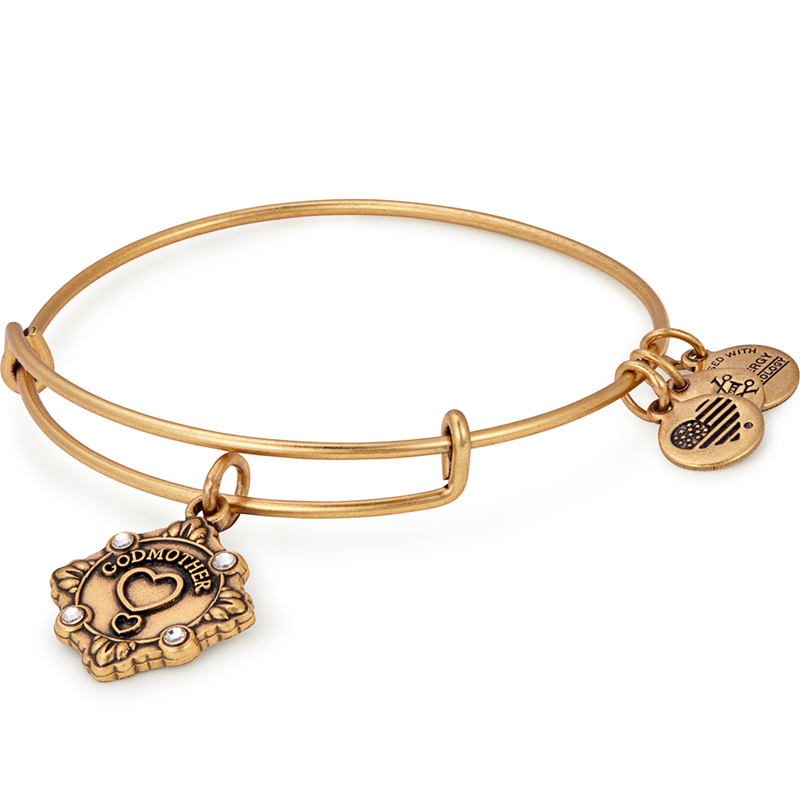 Godmother Charm Bangle - Sterling Silver Gift for Godmothers, Baptism, Christening & Special Occasions - Perfect for Women's Jewelry Collection