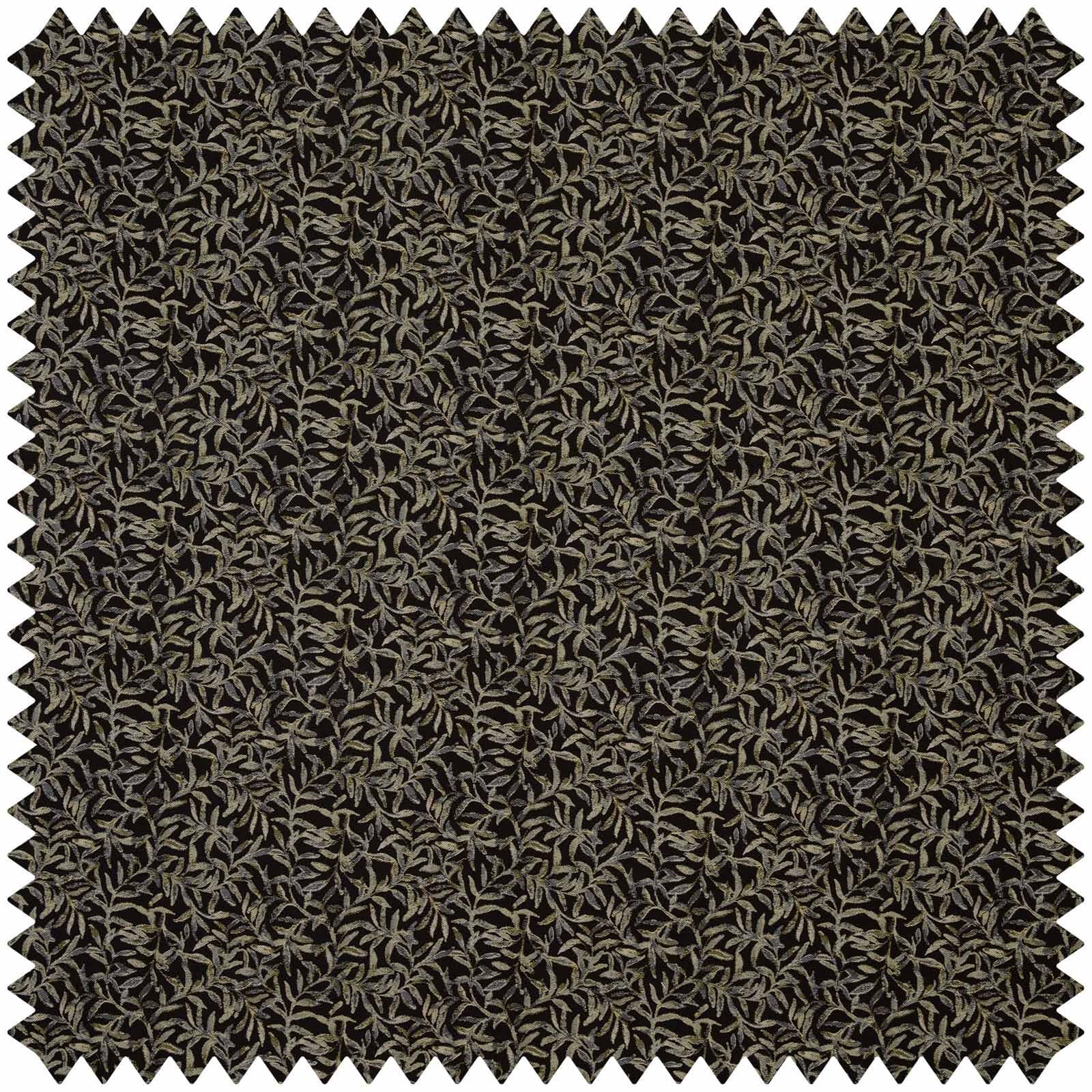 SALIX Jacquard Fabric Sample - Noir Black Textile Swatch for Upholstery, Curtains & DIY Home Decor Projects