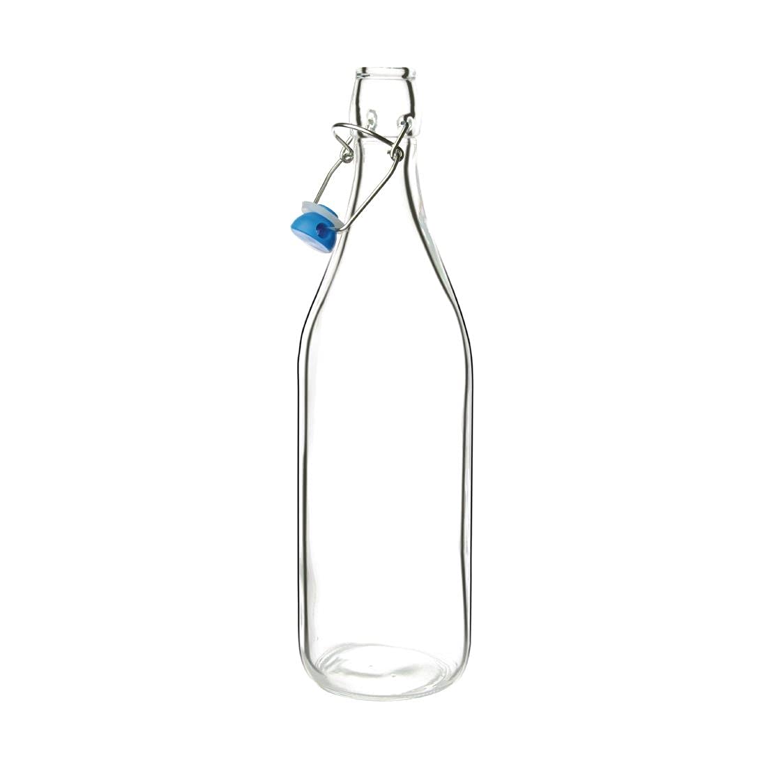 Premium 1.2L Glass Water Bottles with Swing Top Lids - BPA Free, Leak Proof - Set of 6 for Home, Office, Gym & Outdoor Activities