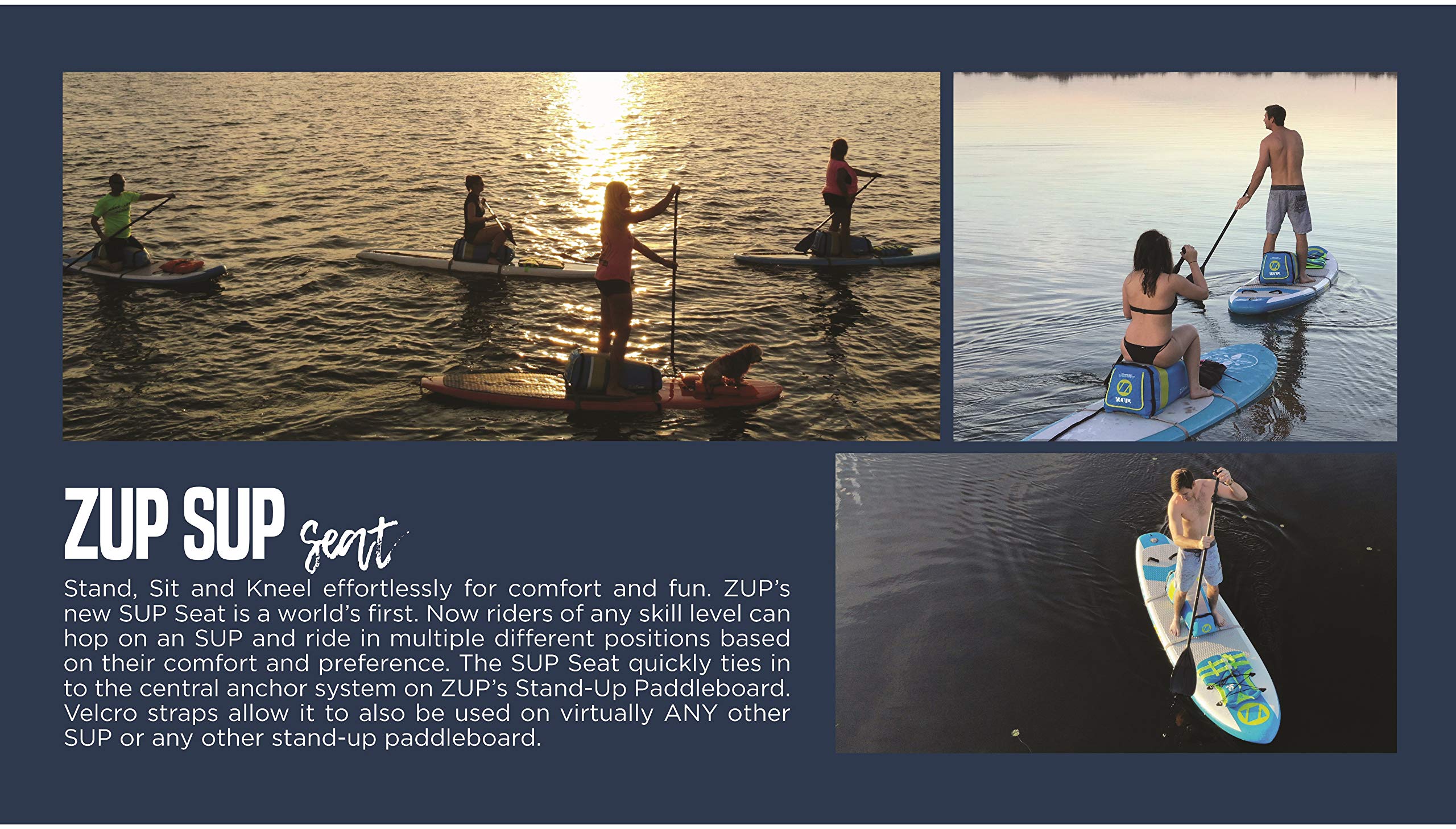 ZUP Boomer iSup Stand Up Paddle Board Combo - Inflatable SUP for All Ages - Perfect for Lakes, Rivers & Calm Waters - Includes Paddle & Accessories - Blue & White Design - Great for Fitness, Yoga & Family Fun