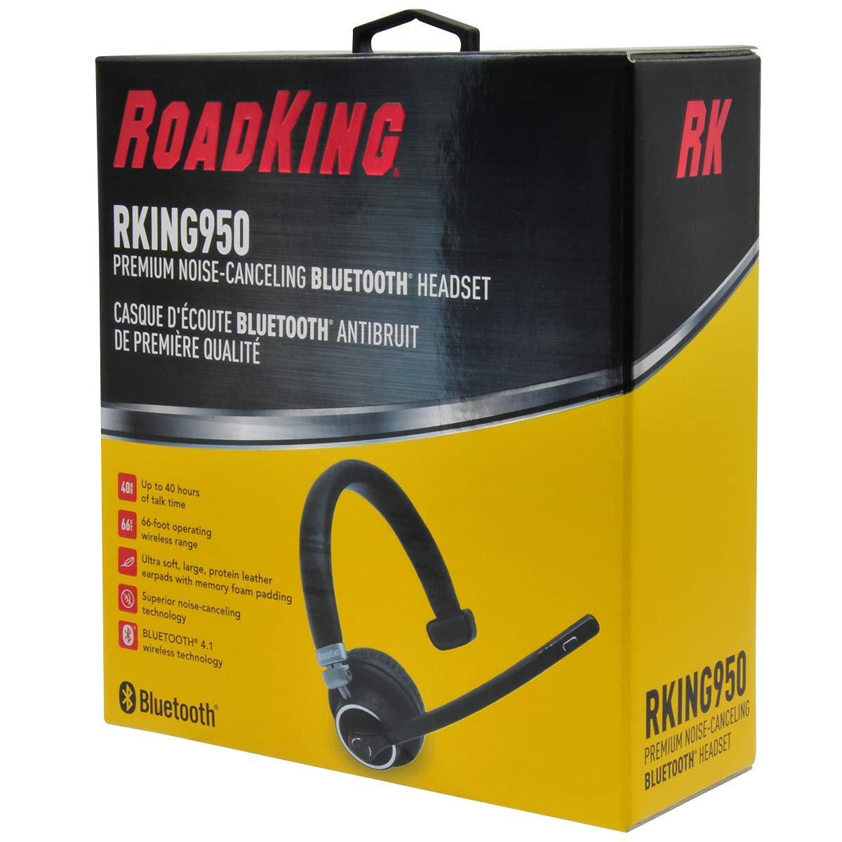 RoadKing RKING950 Premium Noise-Canceling Bluetooth Headset with Mic for Truck Drivers - Hands-Free Communication, Long-Haul Comfort & Crystal Clear Calls - Perfect for Semi Trucks, Delivery Vans & Commercial Vehicles