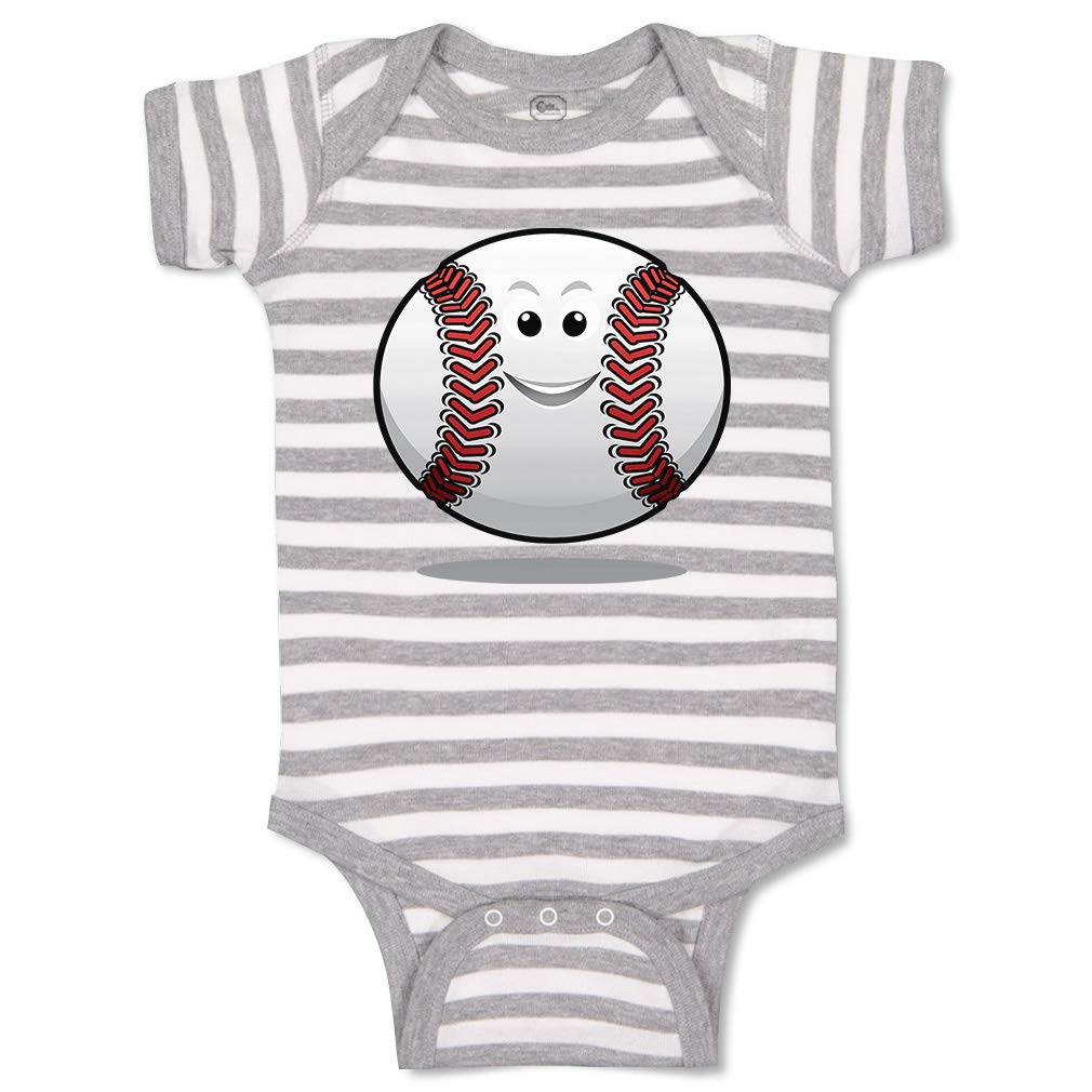 Custom Baby Bodysuit - Baseball & Smiling Design | Soft Cotton Infant Clothes for Boys & Girls | Perfect for Newborn Photoshoots, Family Outings & Baseball-Themed Events