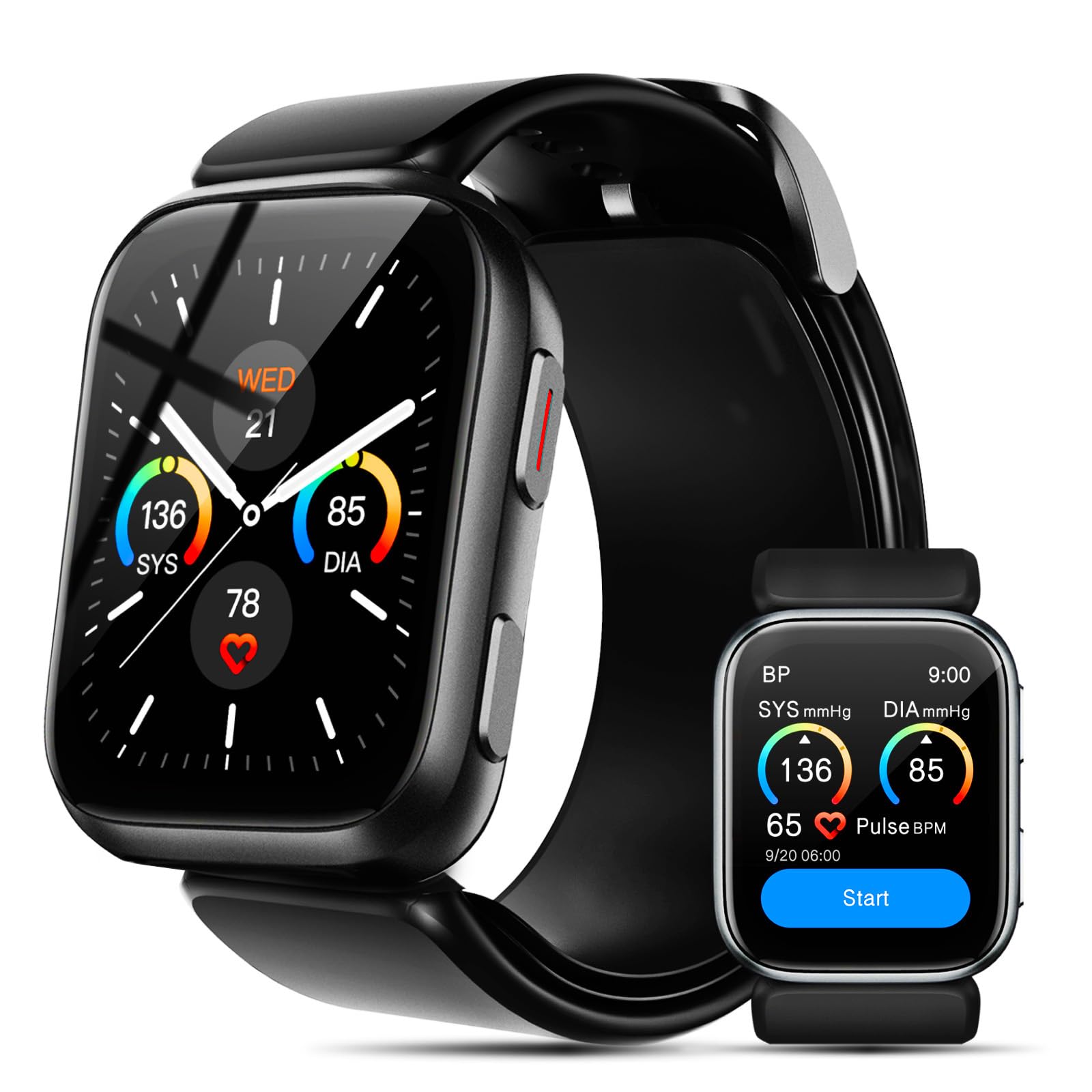 Smart Blood Pressure Watch with Patented Air Pump Cuff - 1.95