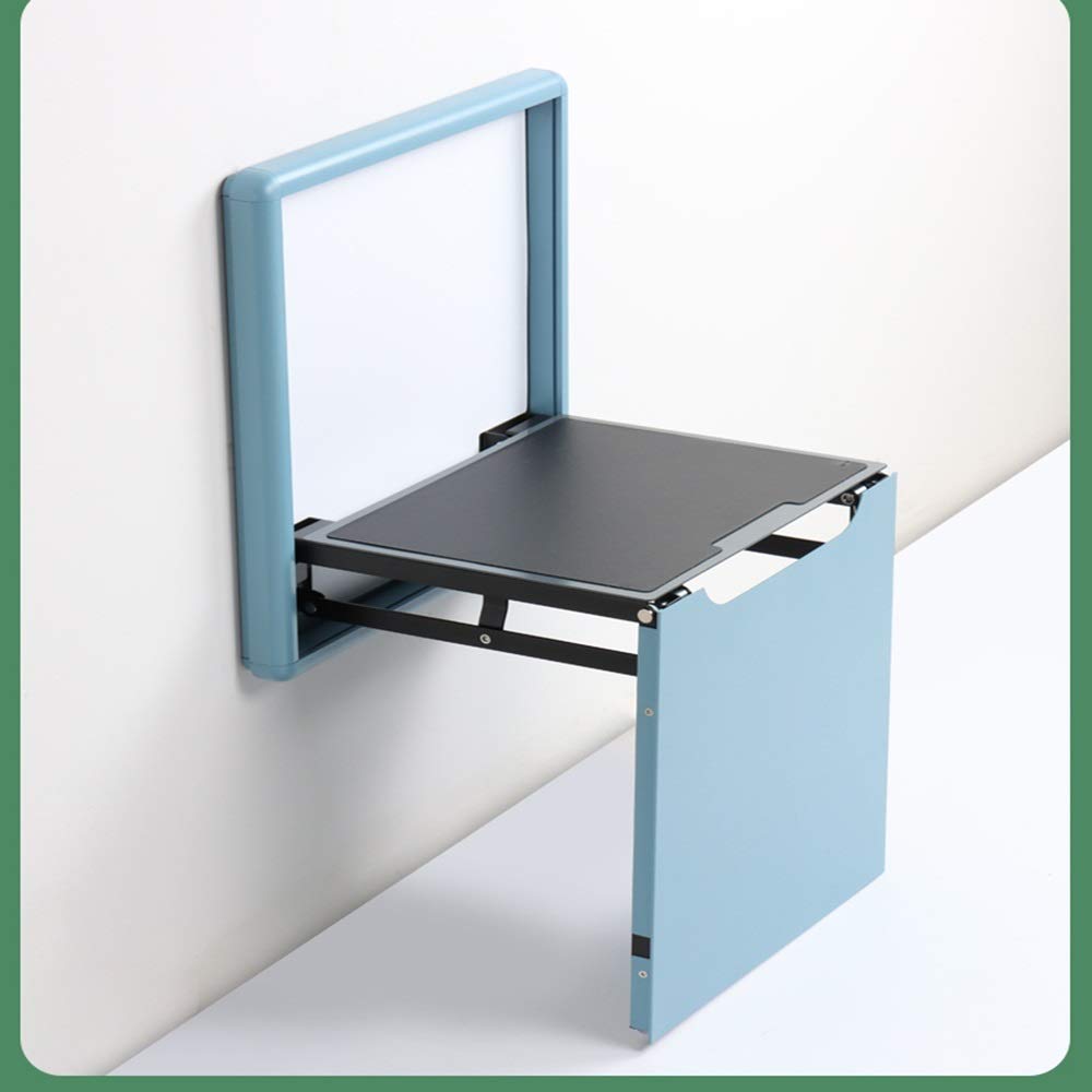 Foldable Shoe Bench Stool - Wall Mounted Entryway Chair with Invisible Design, Multi-Color Options (Blue) - Perfect for Small Spaces, Bathrooms, and Entryways - Durable Board Material for Long-Lasting Use