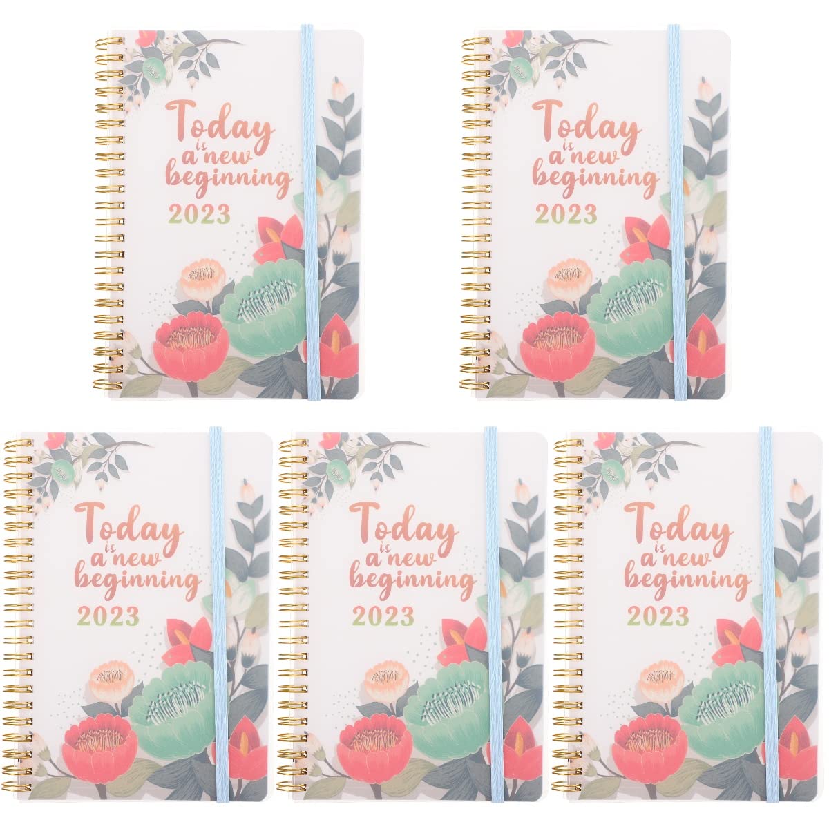 Jojofuny Small Spiral Notebooks 5-Pack - Thickened A5 Spiral Notepads for Office & School, English Daily Planner & Schedule Organizer - Perfect for Journaling, Note Taking, To-Do Lists & Student Supplies