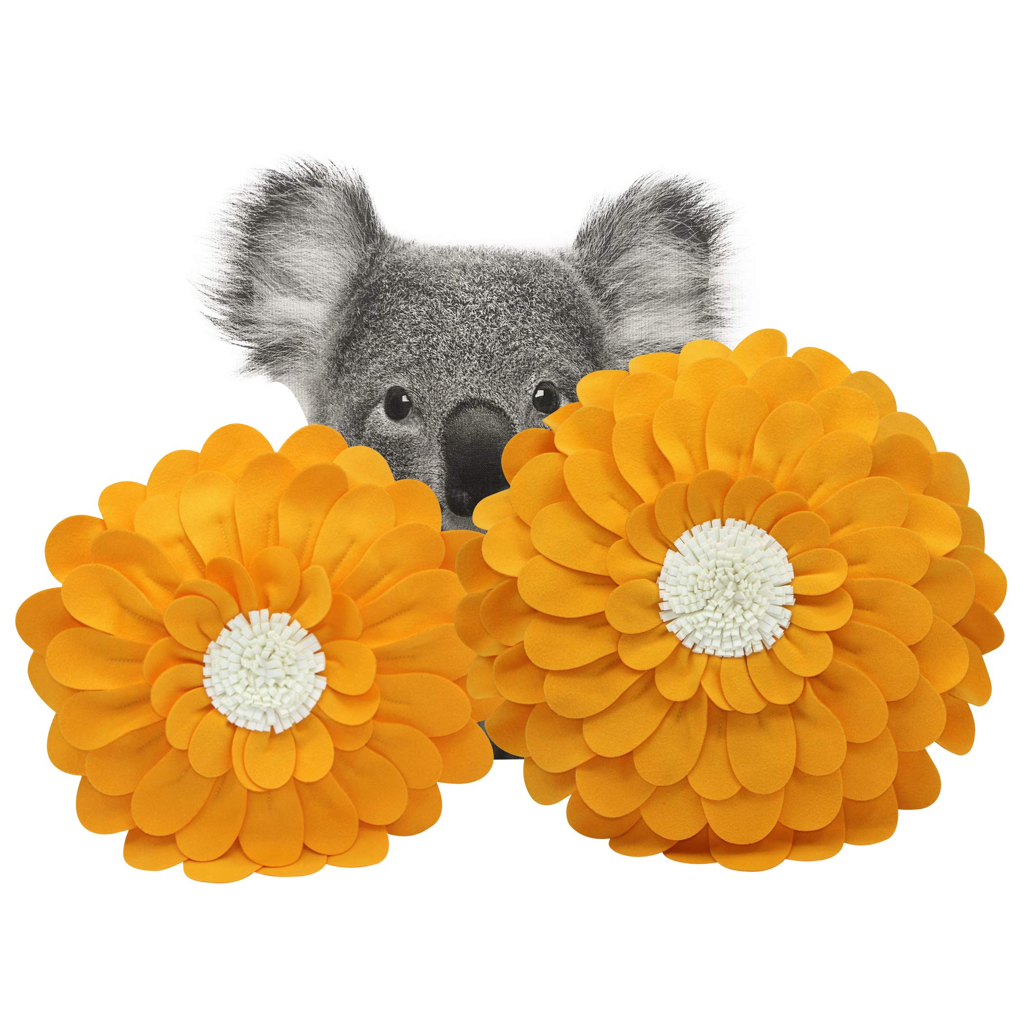 3D Happy Daisy Flower Throw Pillow - Soft & Cozy Round Decorative Pillow for Couch, Bed, Sofa - Unique Flower Shape Design Patented Home Décor Accent - Perfect for Living Room, Bedroom & Nursery Decor