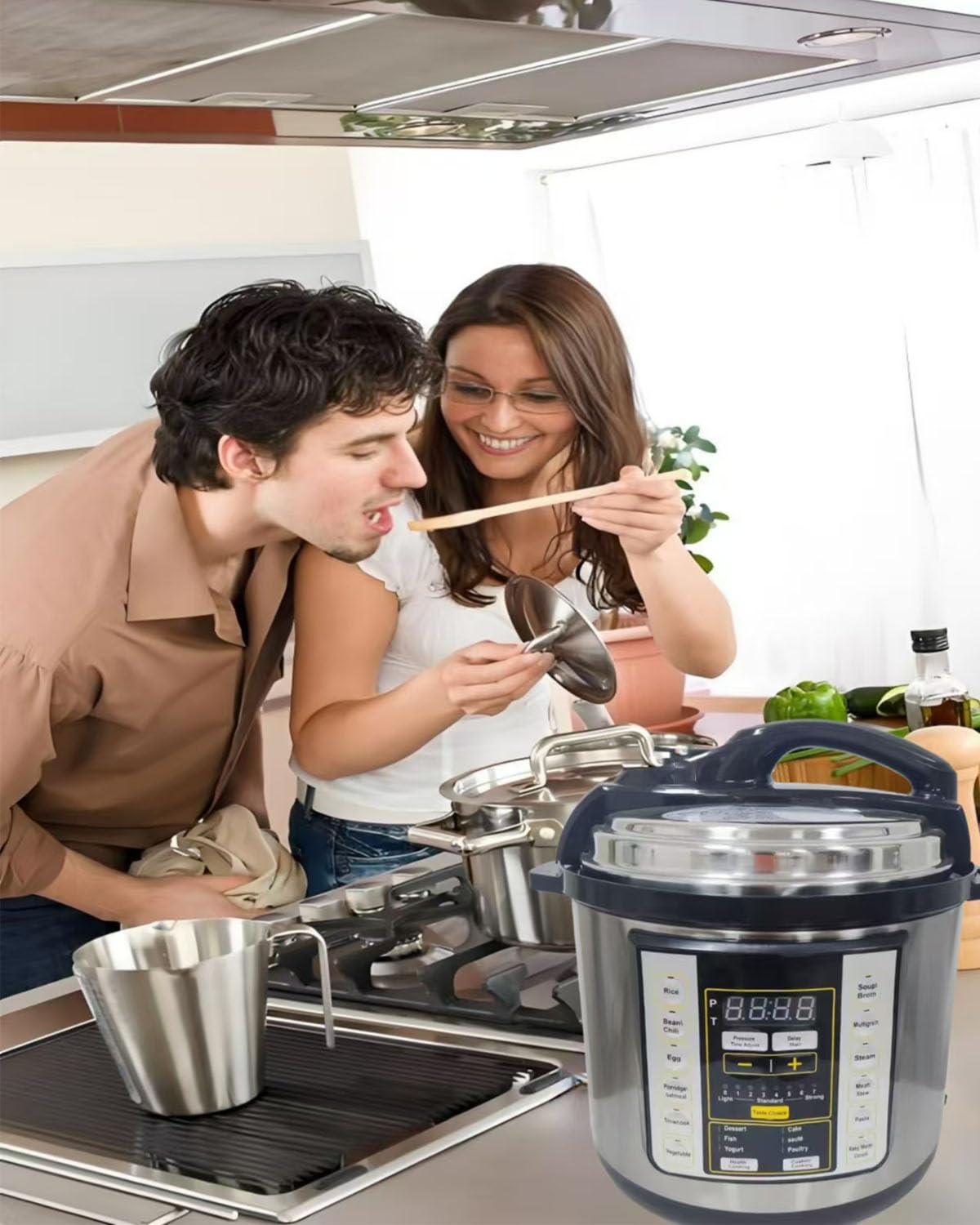 12-in-1 Multi-Function Electric Pressure Cooker with 24-Hour Delay Timer - 6L Stainless Steel/Black - Slow Cooker, Rice Cooker, Steamer, Yogurt Maker & More for Home Cooking, Meal Prep & Healthy Eating