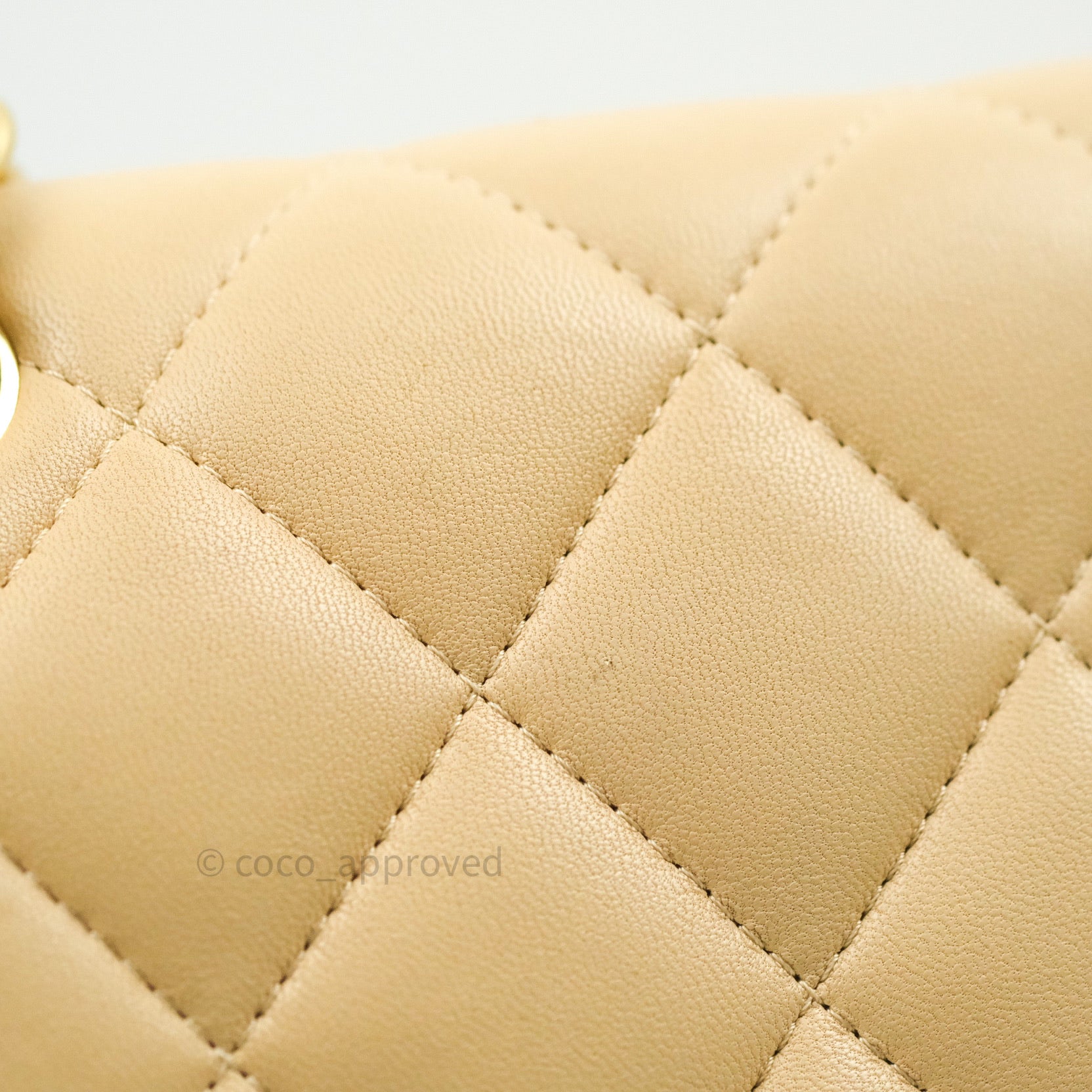 Chanel Classic Jumbo Double Flap Bag Beige Lambskin Leather with Gold Hardware - Luxury Designer Handbag for Women, Perfect for Parties, Dating & Special Occasions