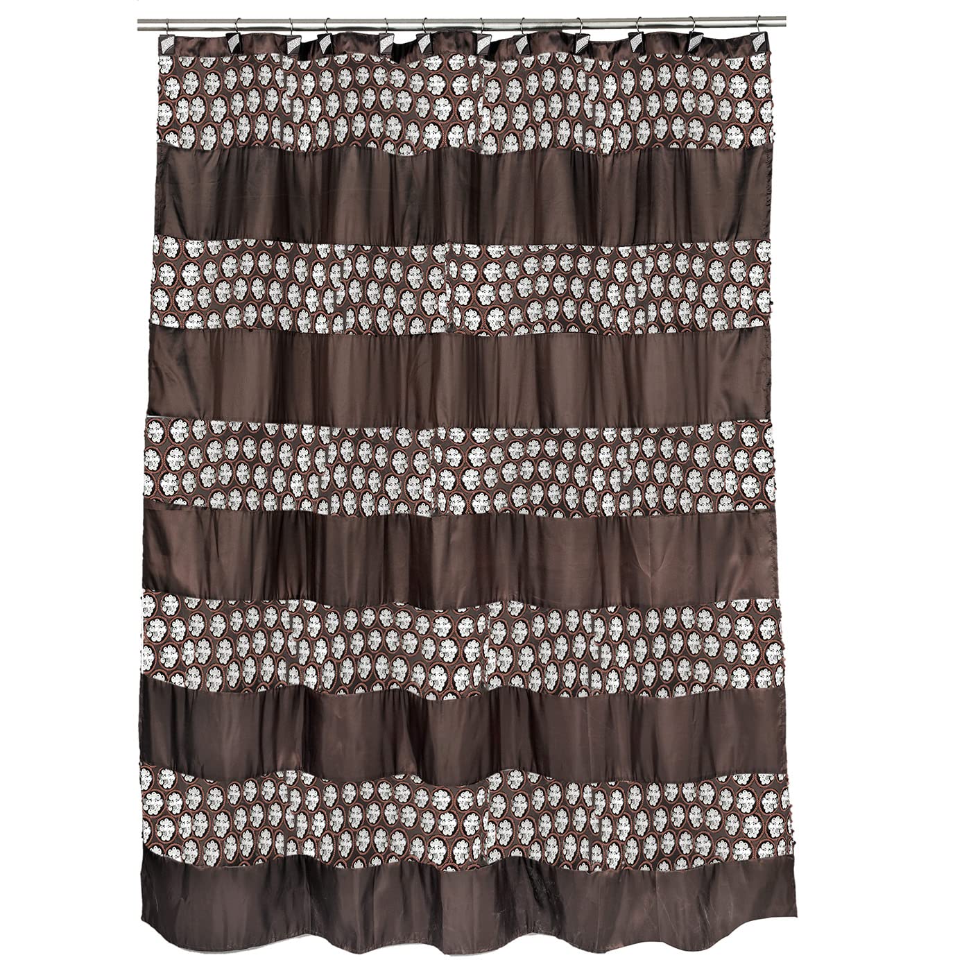 Luxury 13-Piece Full Bathroom Accessories Set - Includes Shower Curtain, Towel Sets, Non-Slip Bath Rug (Elegant Brown) - Perfect for Master Bathroom, Guest Bath & Spa-Style Decor