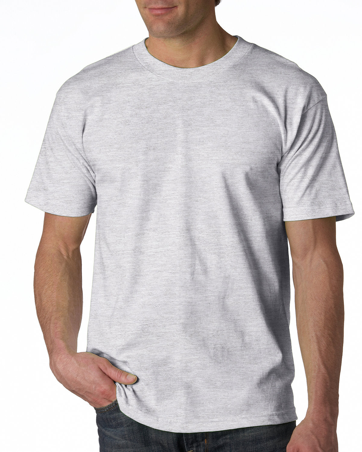 Bayside BA2905 Men's 6.1 oz 100% Cotton Crew Neck T-Shirt - Soft Comfortable Casual Tee for Everyday Wear, Gym & Outdoor Activities