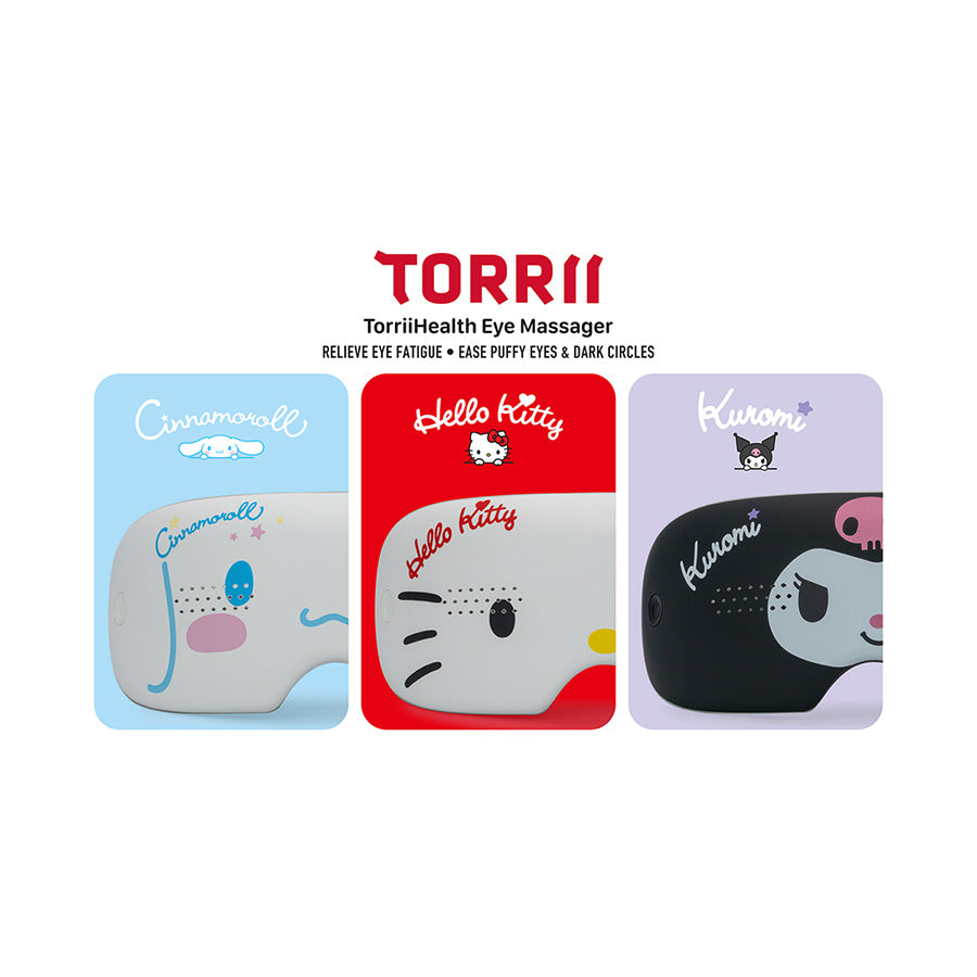 TORRII TorriiHealth Eye Massager with Heat & Vibration - Kuromi Design for Stress Relief & Eye Fatigue - Perfect for Office, Travel & Home Relaxation
