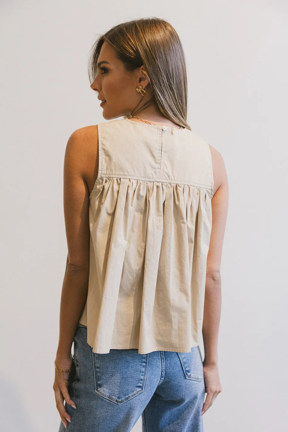 Anselle Women's Stylish Swing Blouse in Taupe - Perfect for Office Wear & Casual Outings