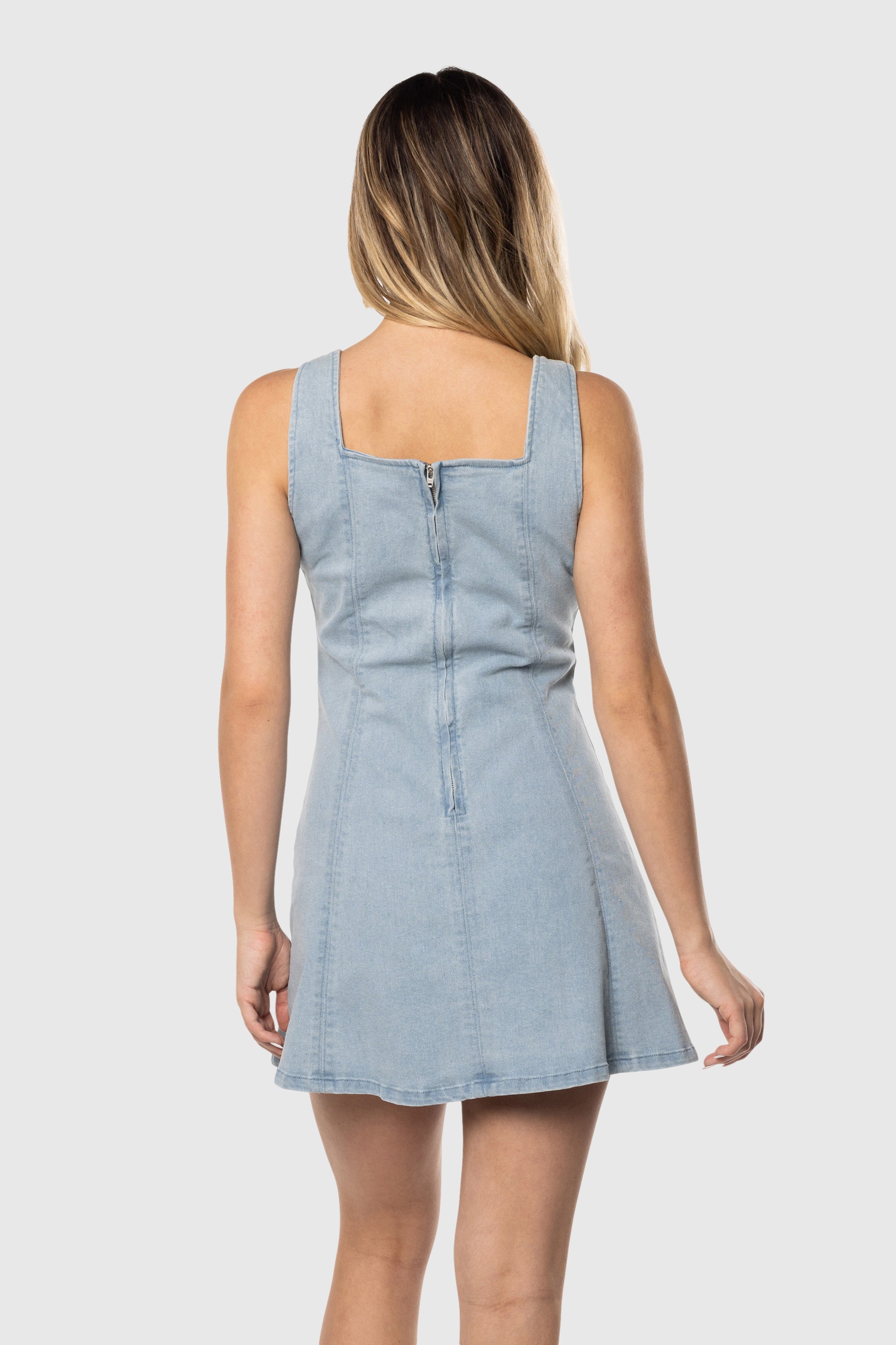 Women's Denim Tank Dress - Casual Sleeveless Stretch Denim Dress for Summer | Perfect for Beach, Vacation, and Everyday Wear