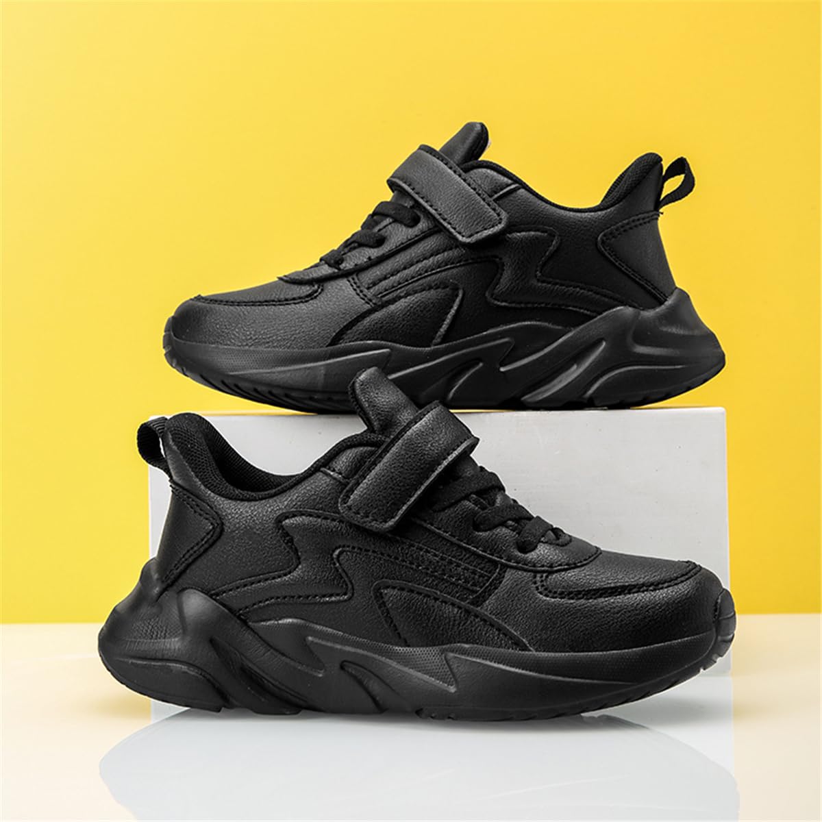 **Waterproof Leather Sneakers for Kids - Boys & Girls Winter School Shoes, Sports Running Trainers for Outdoor & Casual Wear**    **Perfect for:** School, winter activities, outdoor play, sports training, and everyday casual wear.