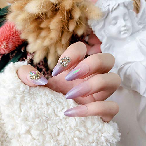 NAILDOKI 24 Pcs Press-On Nails Kit - Acrylic Fake Nails with Nail Glue, Nail File & Manicure Stick | False Nails for Women & Girls | Perfect for Parties, Weddings & Daily Wear
