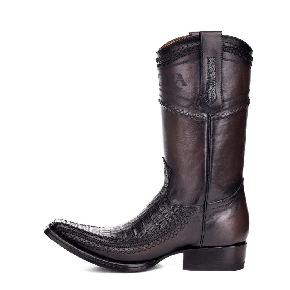 Premium Men's Exotic Caiman Leather Cowboy Boots - Black Fashion Western Style for Rodeo, Country Music & Outdoor Events