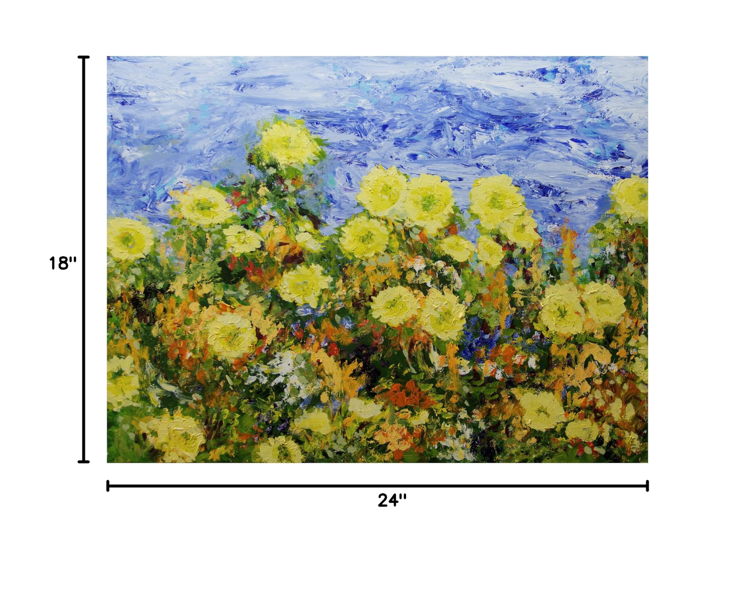 Trademark Fine Art 'Storm Over Summer Garden' Canvas Art by Allan Friedlander - Stunning Landscape Wall Decor for Living Room, Bedroom & Office